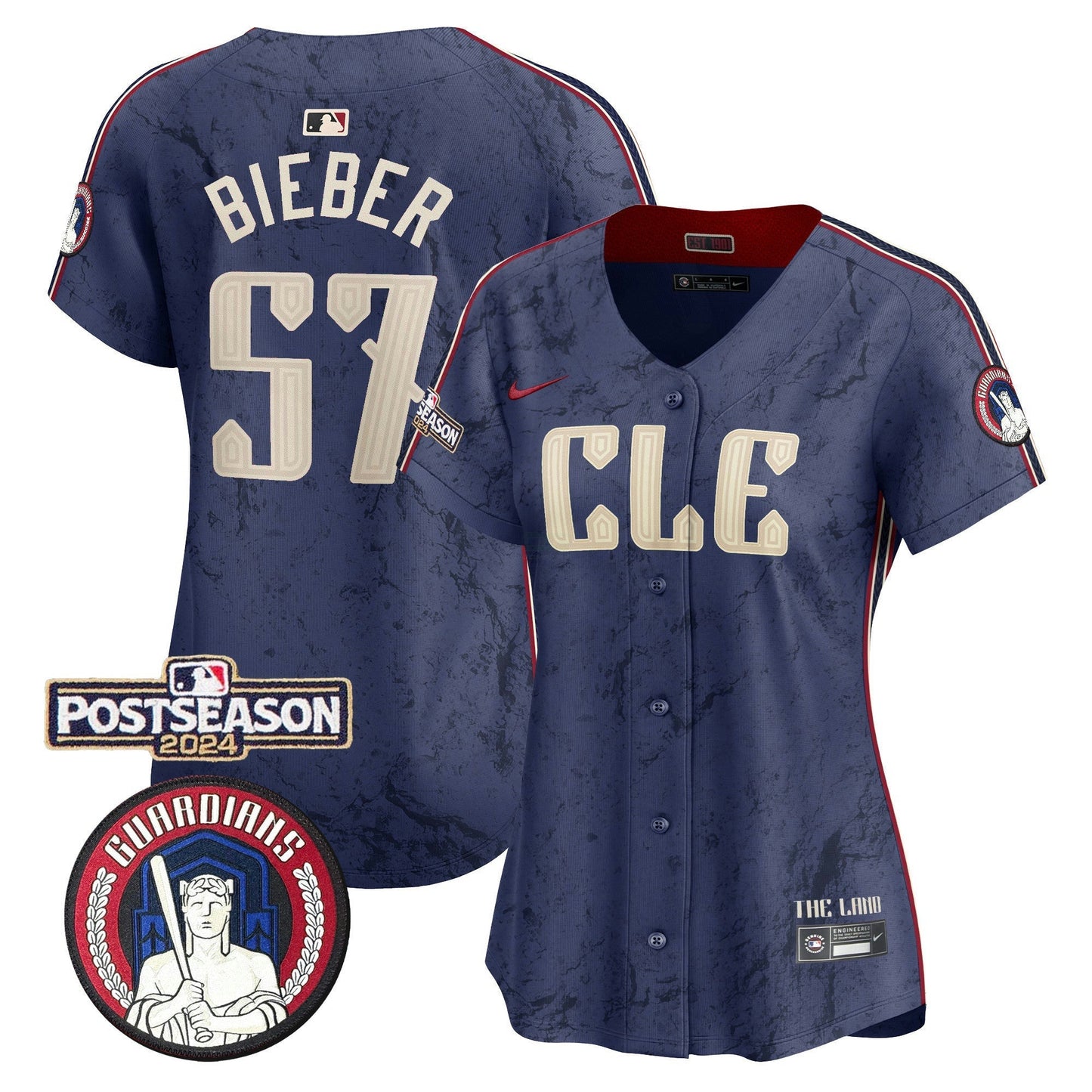 Camisa MLB Women’s Cleveland 2024 Postseason Patch City Connect Vapor Premier Limited Jersey