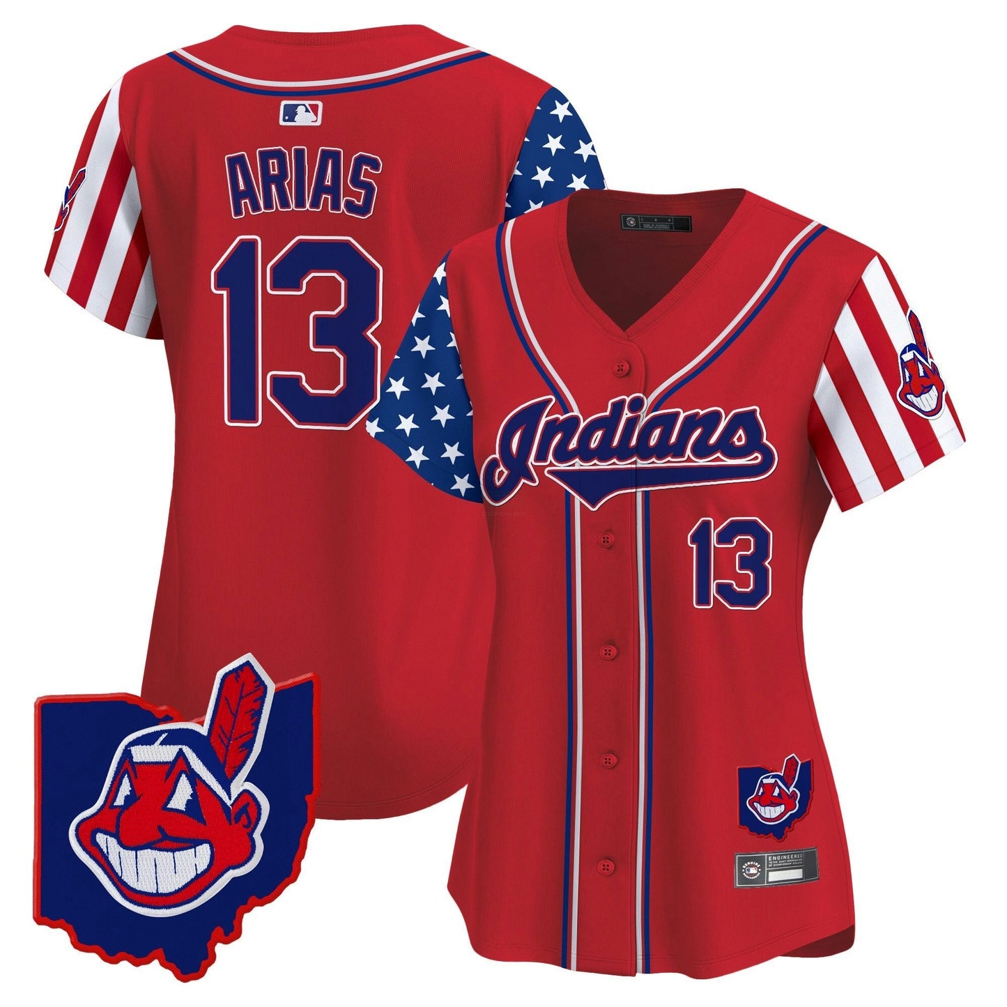 Camisa MLB Women’s Cleveland Indians 2025 Independence Day Vapor Premier Limited Jersey