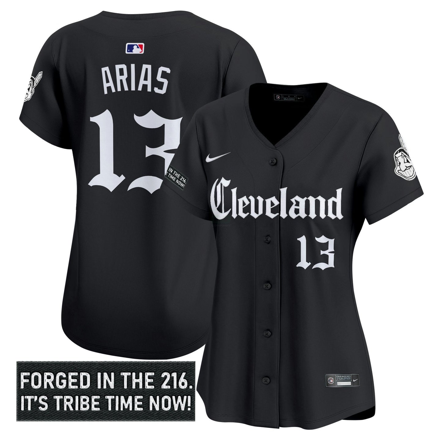 Camisa MLB Women’s Cleveland Indians ‘Gothic Iron Edition’ Vapor Premier Limited Jersey