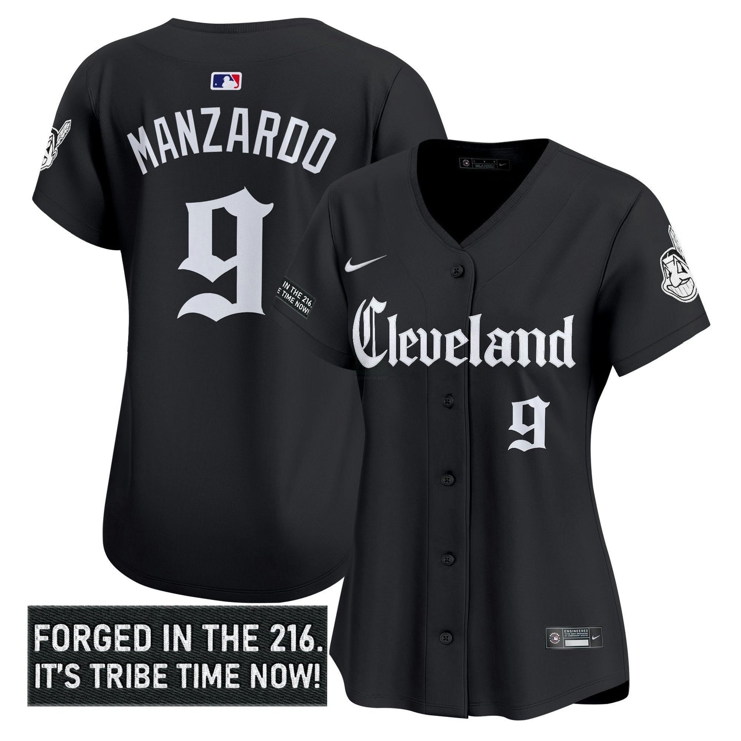 Camisa MLB Women’s Cleveland Indians ‘Gothic Iron Edition’ Vapor Premier Limited Jersey