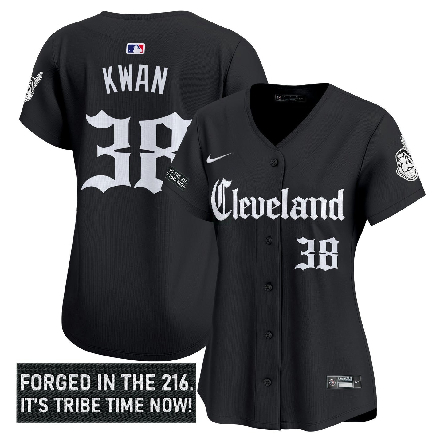 Camisa MLB Women’s Cleveland Indians ‘Gothic Iron Edition’ Vapor Premier Limited Jersey