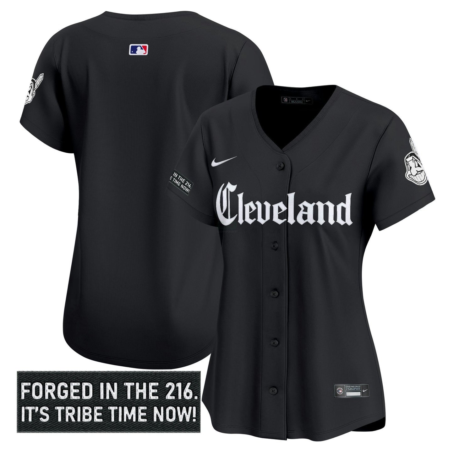Camisa MLB Women’s Cleveland Indians ‘Gothic Iron Edition’ Vapor Premier Limited Jersey