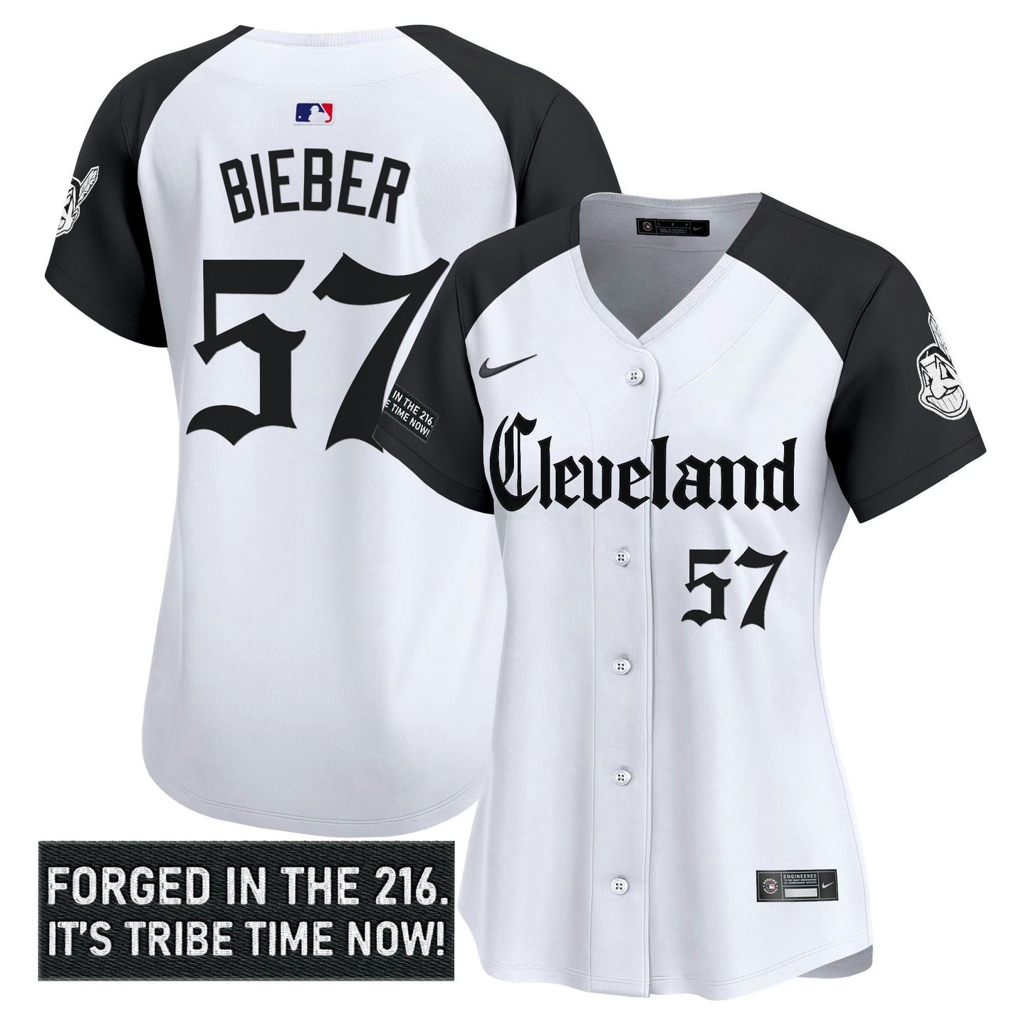Camisa MLB Women’s Cleveland Indians ‘Gothic Iron Edition’ Vapor Premier Limited Jersey