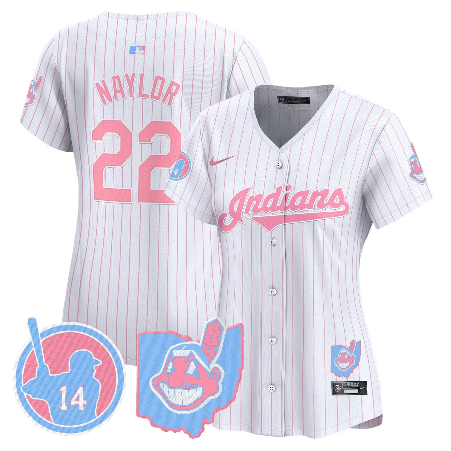 Camisa MLB Women’s Cleveland Indians Larry Doby Bubblegum Pink Vapor Premier Limited Jersey