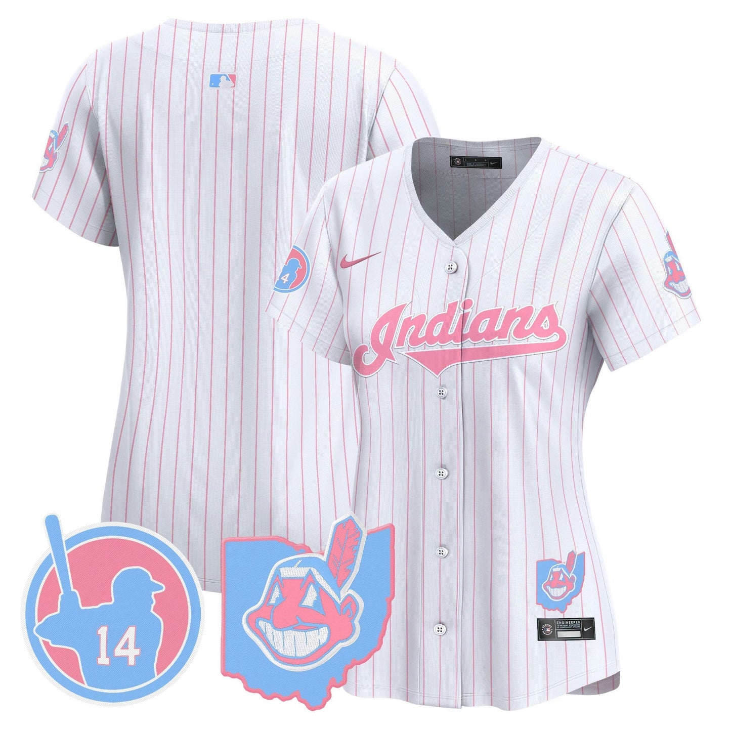Camisa MLB Women’s Cleveland Indians Larry Doby Bubblegum Pink Vapor Premier Limited Jersey