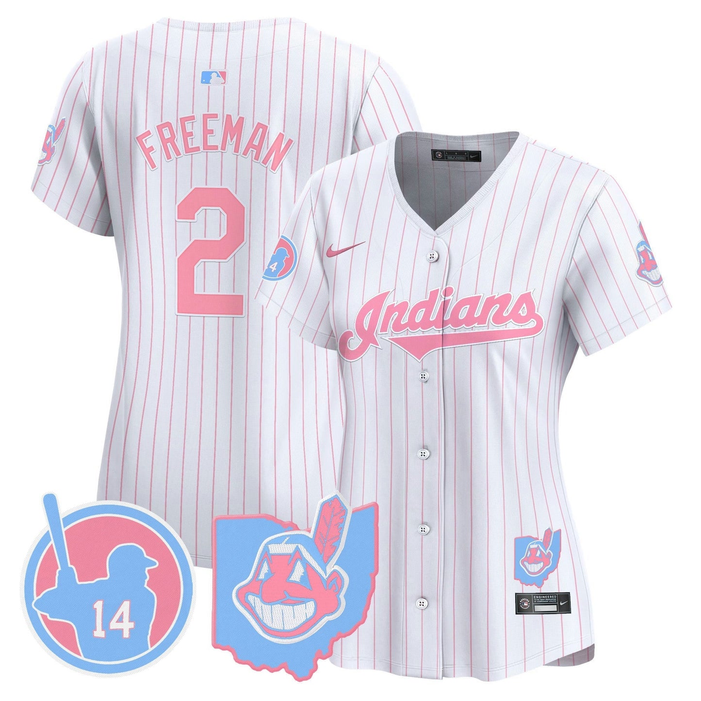 Camisa MLB Women’s Cleveland Indians Larry Doby Bubblegum Pink Vapor Premier Limited Jersey