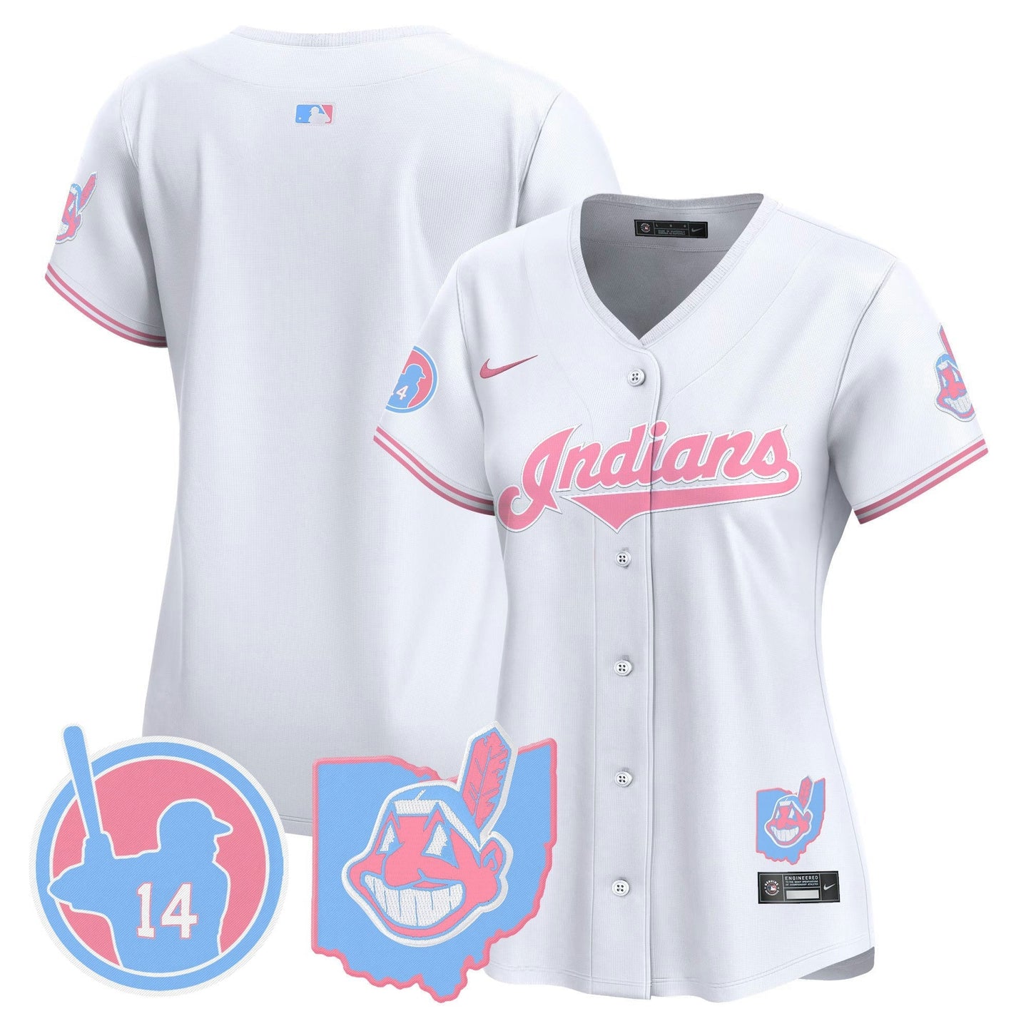 Camisa MLB Women’s Cleveland Indians Larry Doby Bubblegum Pink Vapor Premier Limited Jersey