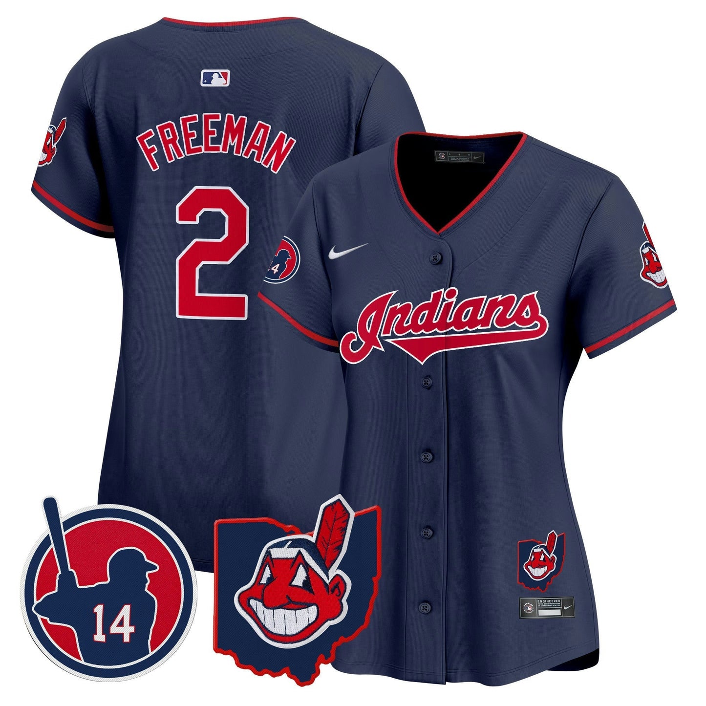 Camisa MLB Women’s Cleveland Indians Larry Doby Patch Vapor Premier Limited Jersey