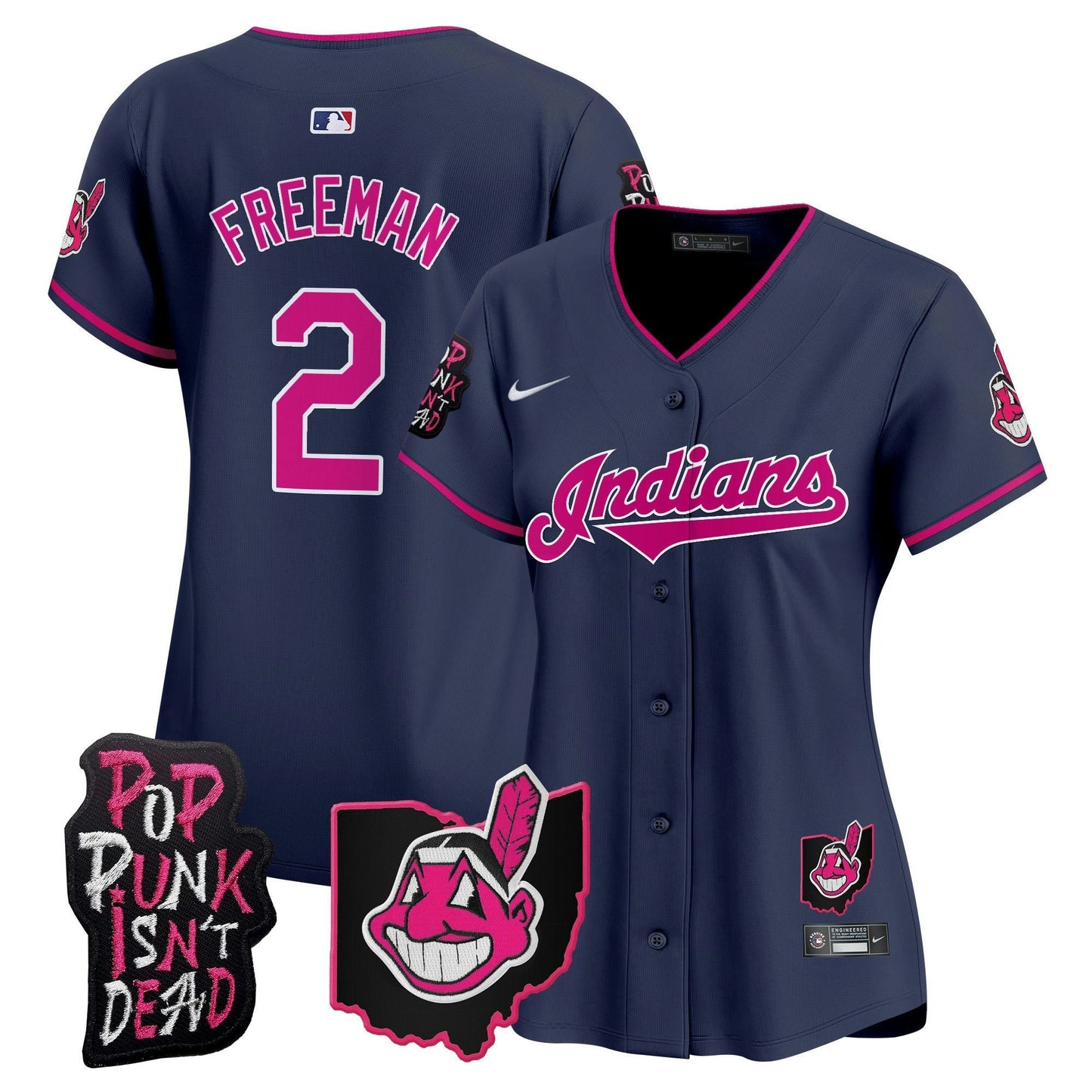 Camisa MLB Women’s Cleveland Indians MGK Patch Vapor Premier Limited Jersey