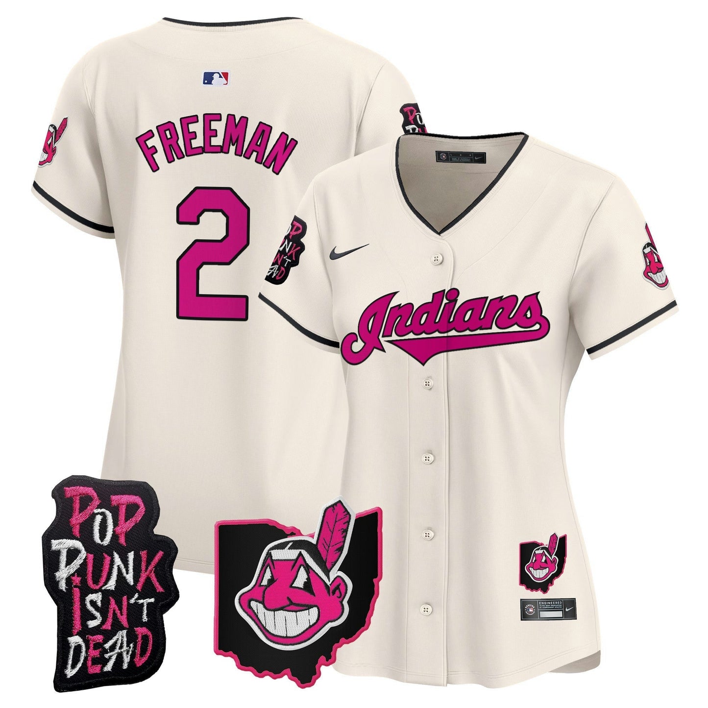 Camisa MLB Women’s Cleveland Indians MGK Patch Vapor Premier Limited Jersey