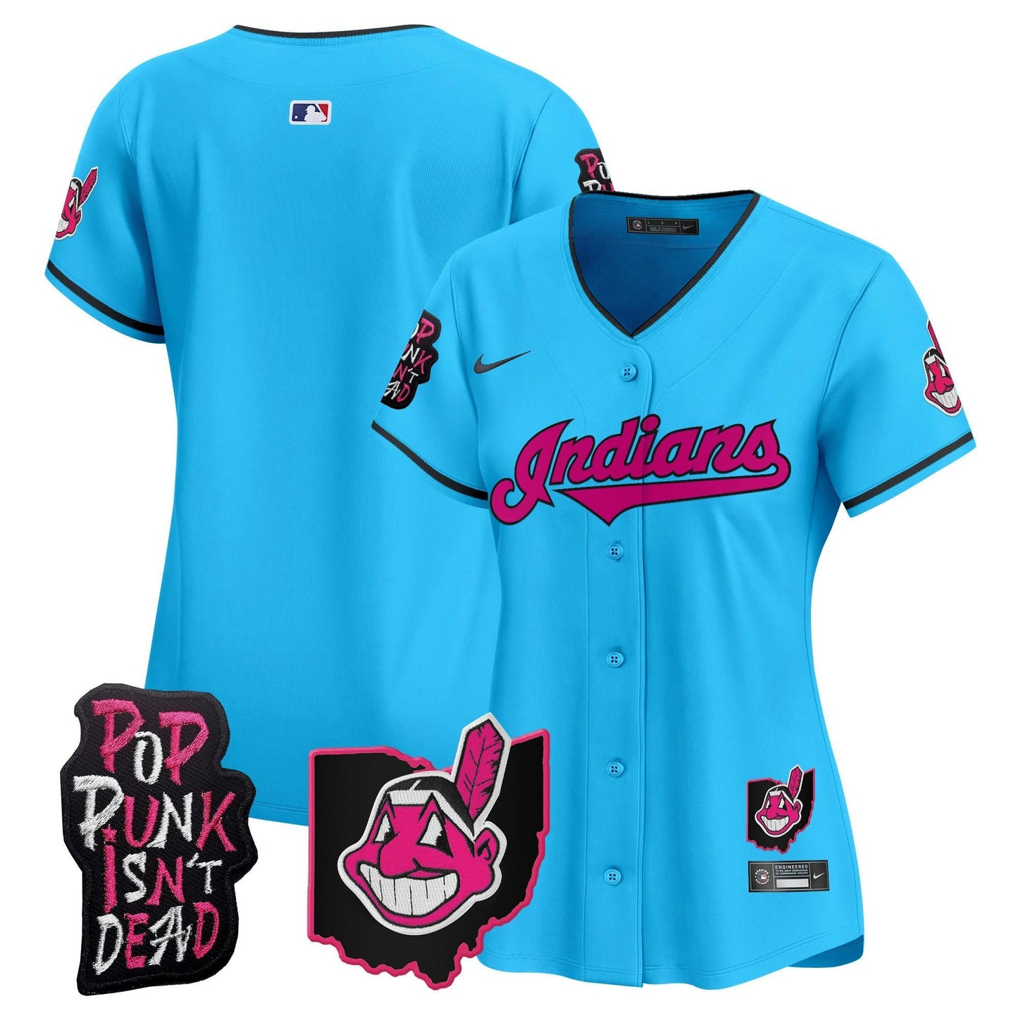 Camisa MLB Women’s Cleveland Indians MGK Patch Vapor Premier Limited Jersey