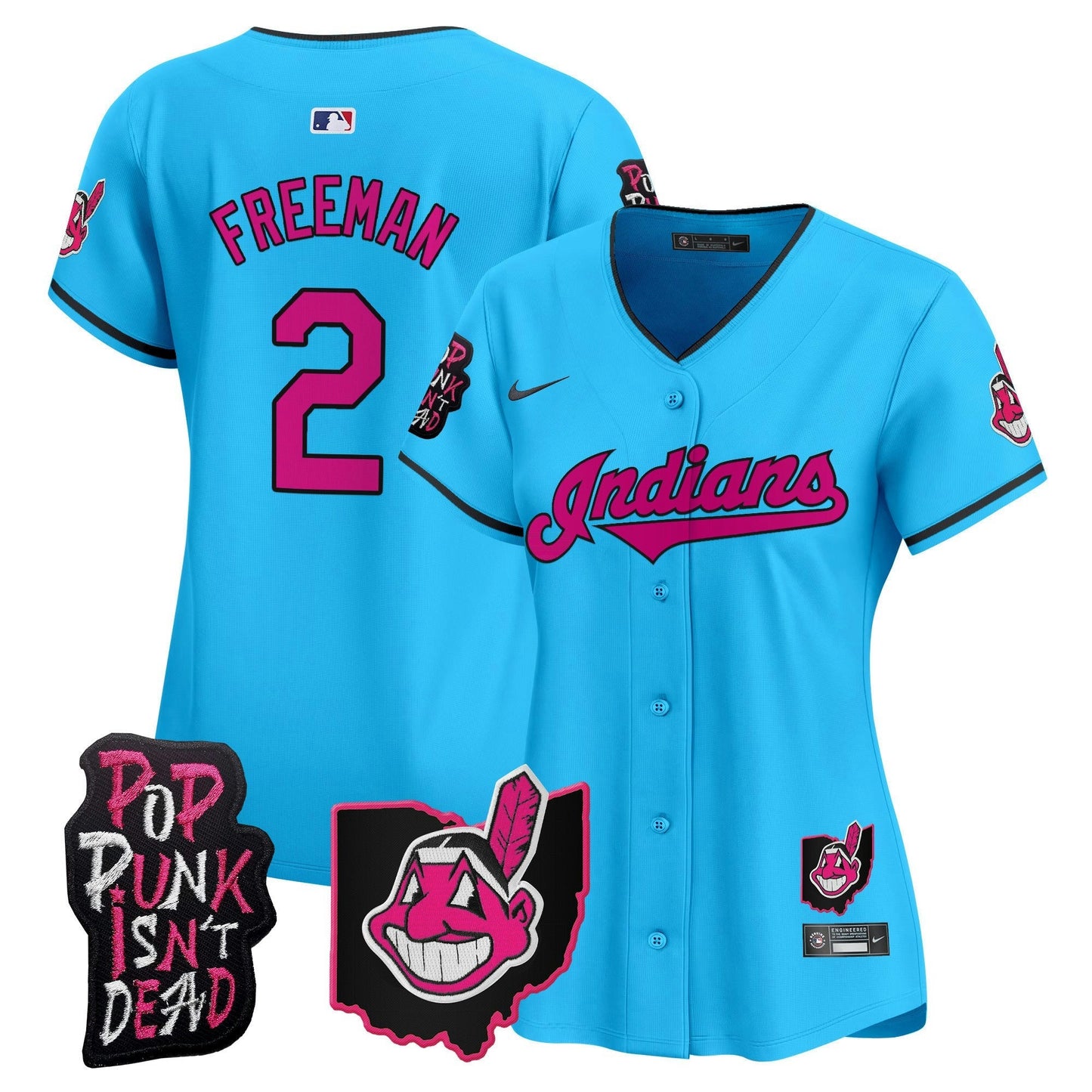 Camisa MLB Women’s Cleveland Indians MGK Patch Vapor Premier Limited Jersey