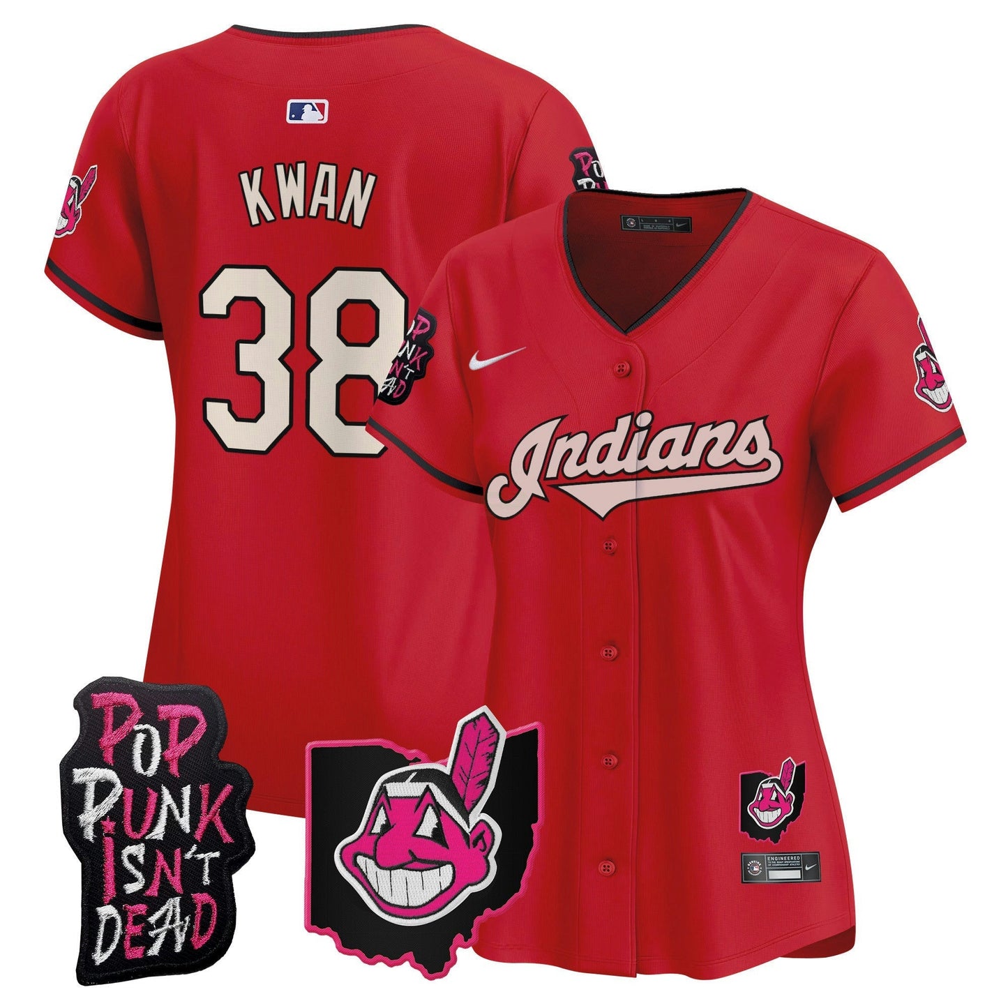 Camisa MLB Women’s Cleveland Indians MGK Patch Vapor Premier Limited Jersey