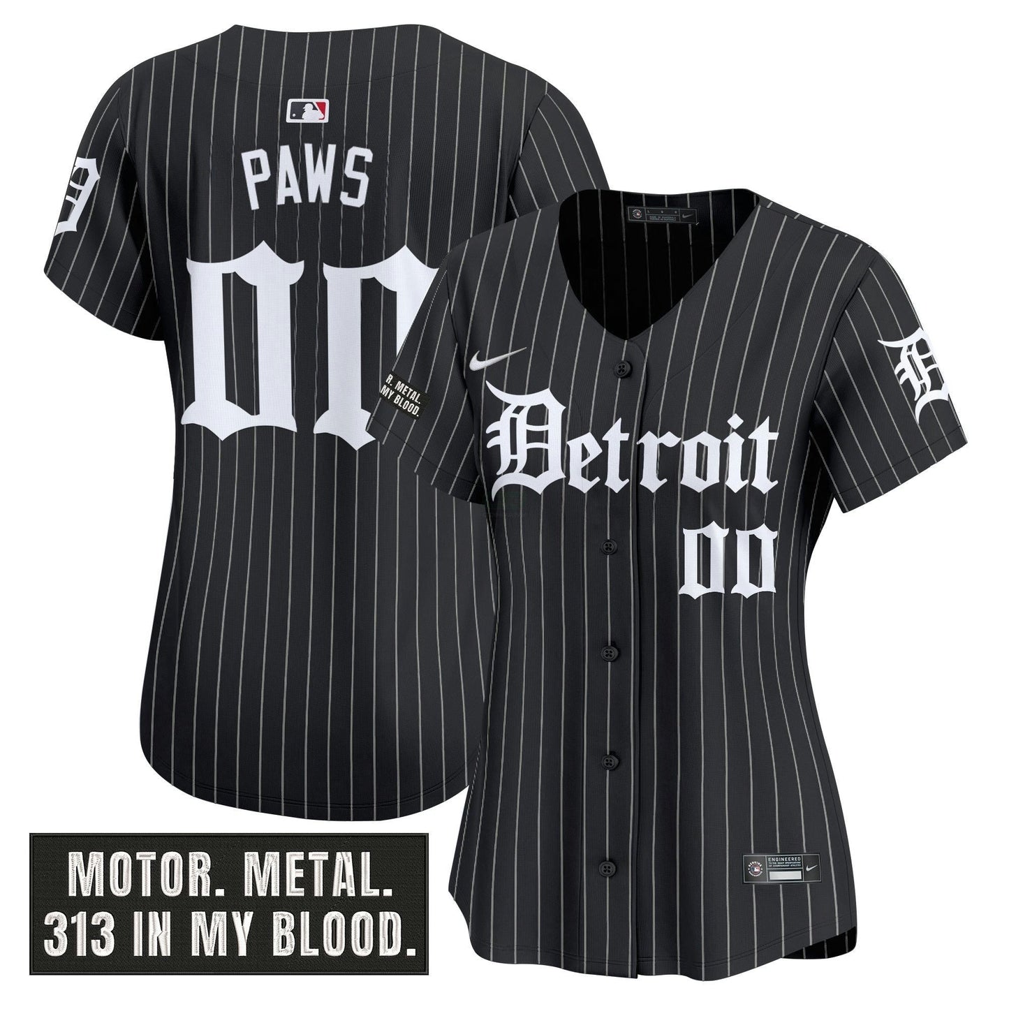 Camisa MLB Women’s Detroit ‘Motor Gothic Edition’ Vapor Premier Limited Jersey