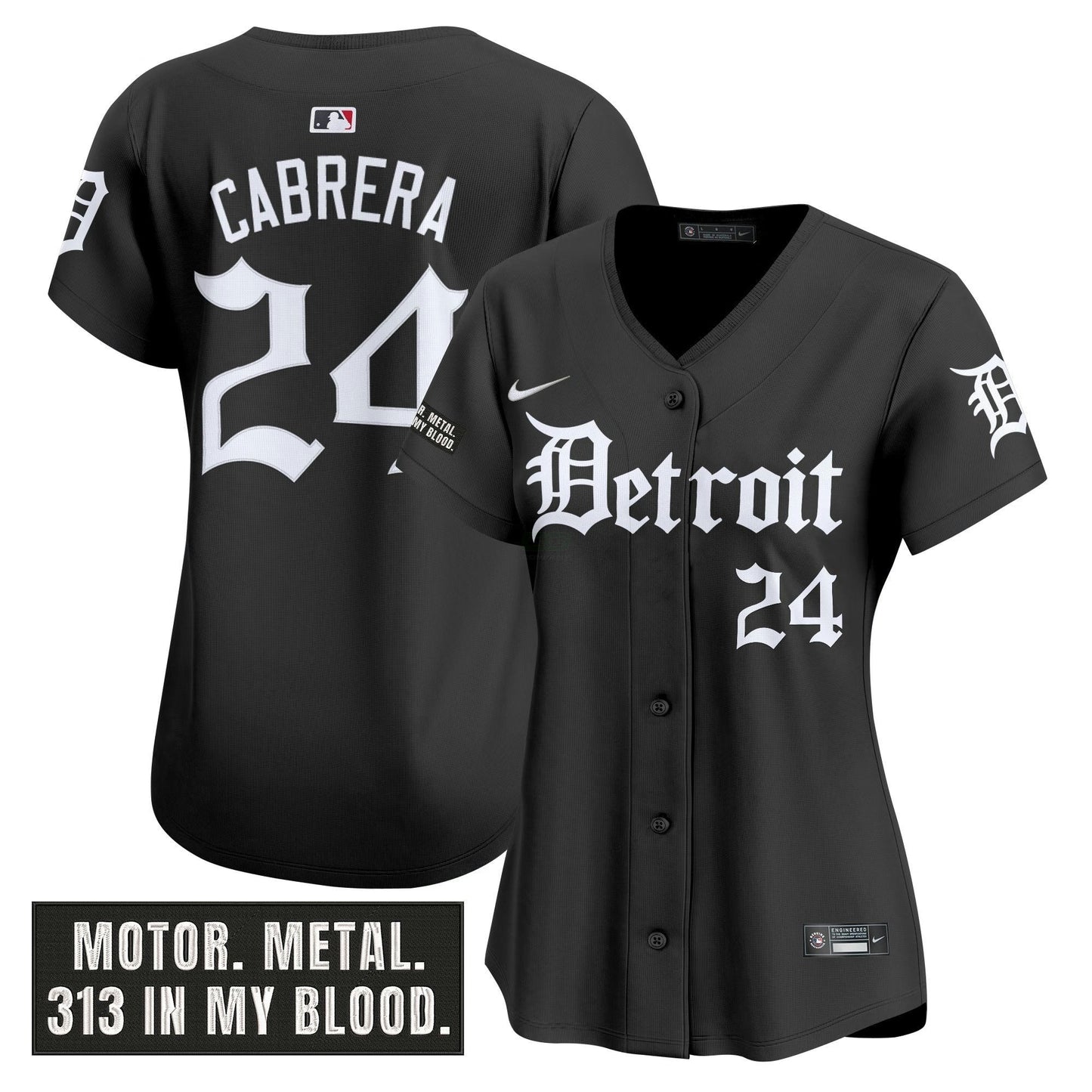 Camisa MLB Women’s Detroit ‘Motor Gothic Edition’ Vapor Premier Limited Jersey