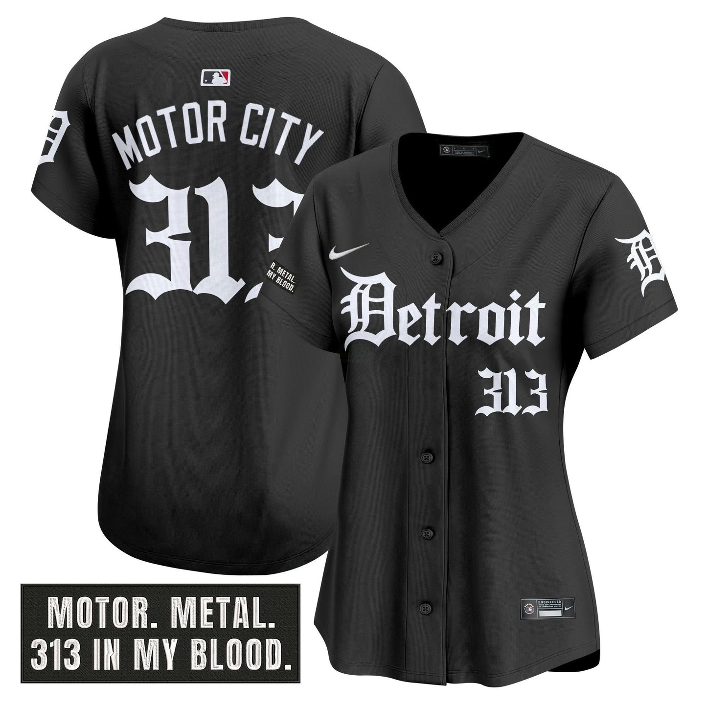 Camisa MLB Women’s Detroit ‘Motor Gothic Edition’ Vapor Premier Limited Jersey