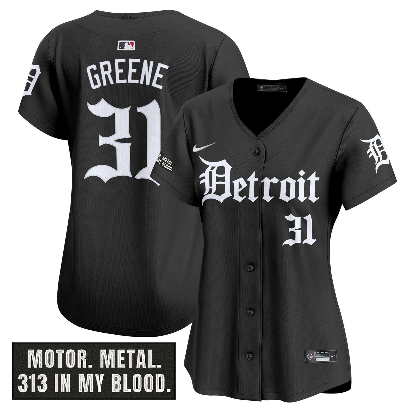 Camisa MLB Women’s Detroit ‘Motor Gothic Edition’ Vapor Premier Limited Jersey