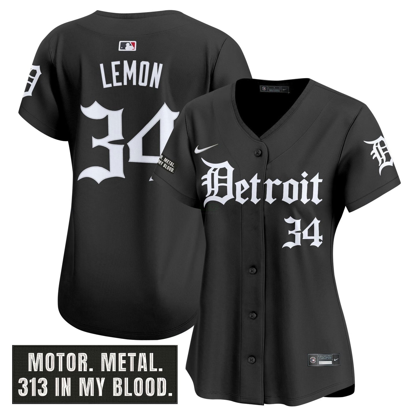 Camisa MLB Women’s Detroit ‘Motor Gothic Edition’ Vapor Premier Limited Jersey