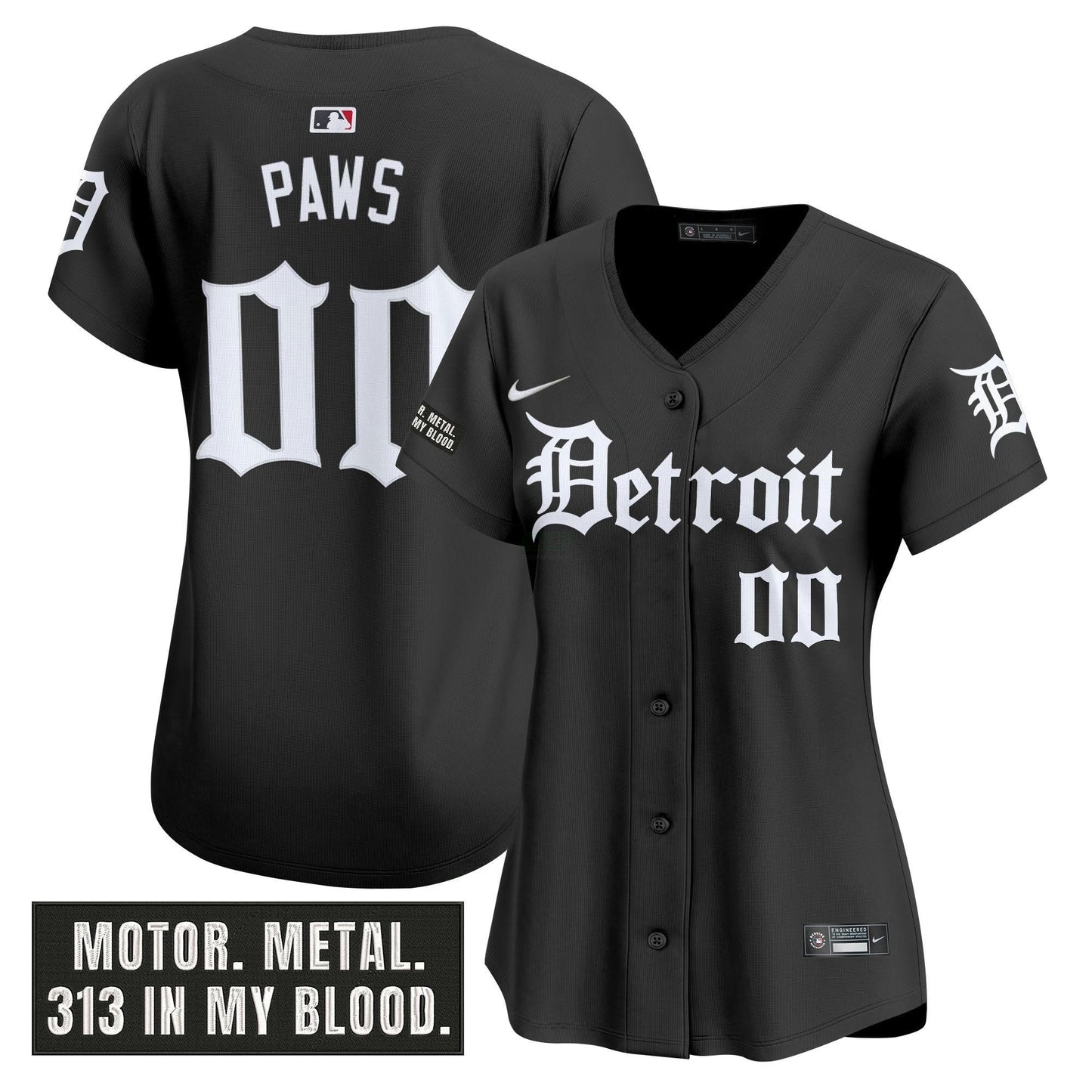 Camisa MLB Women’s Detroit ‘Motor Gothic Edition’ Vapor Premier Limited Jersey