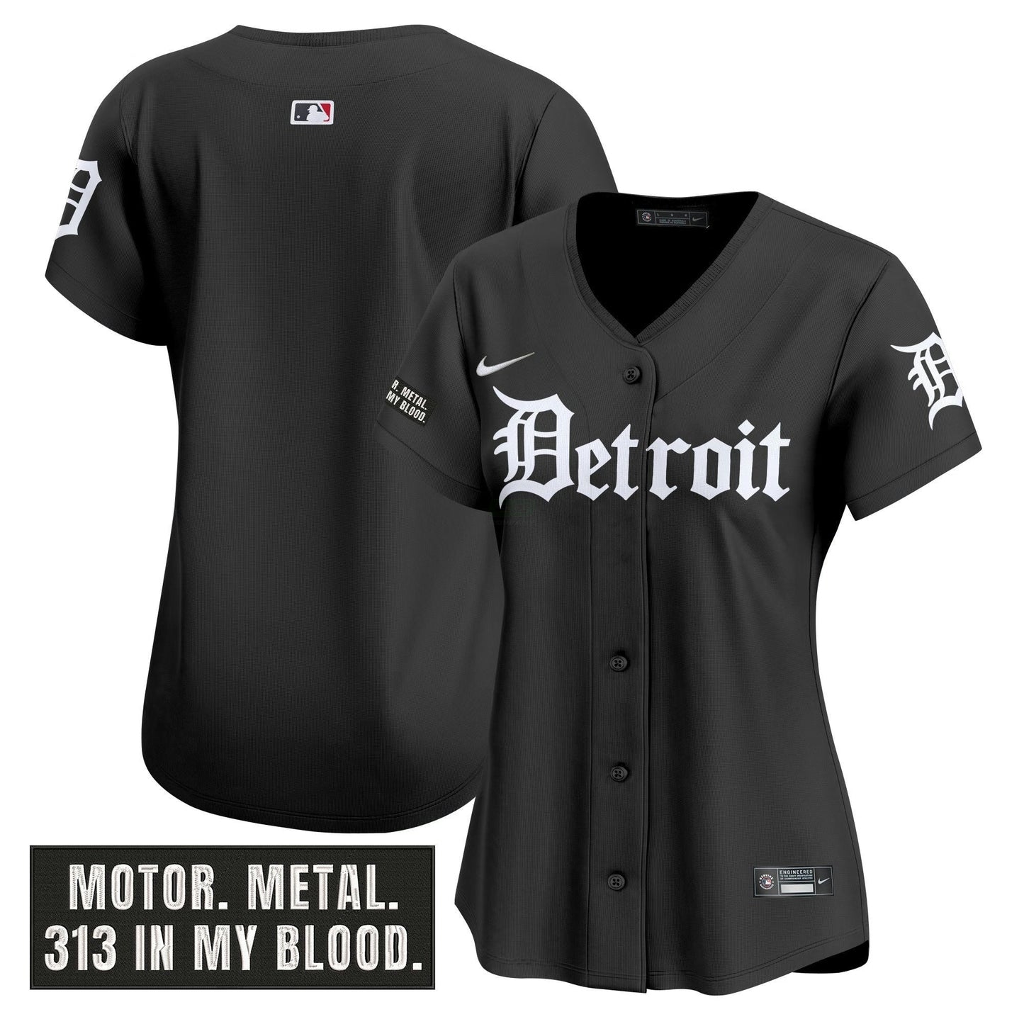 Camisa MLB Women’s Detroit ‘Motor Gothic Edition’ Vapor Premier Limited Jersey