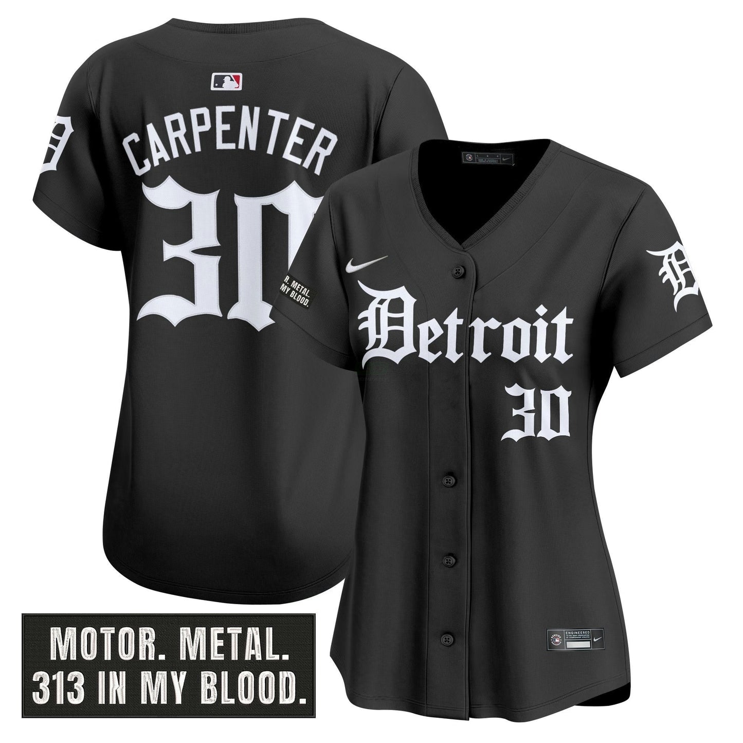 Camisa MLB Women’s Detroit ‘Motor Gothic Edition’ Vapor Premier Limited Jersey