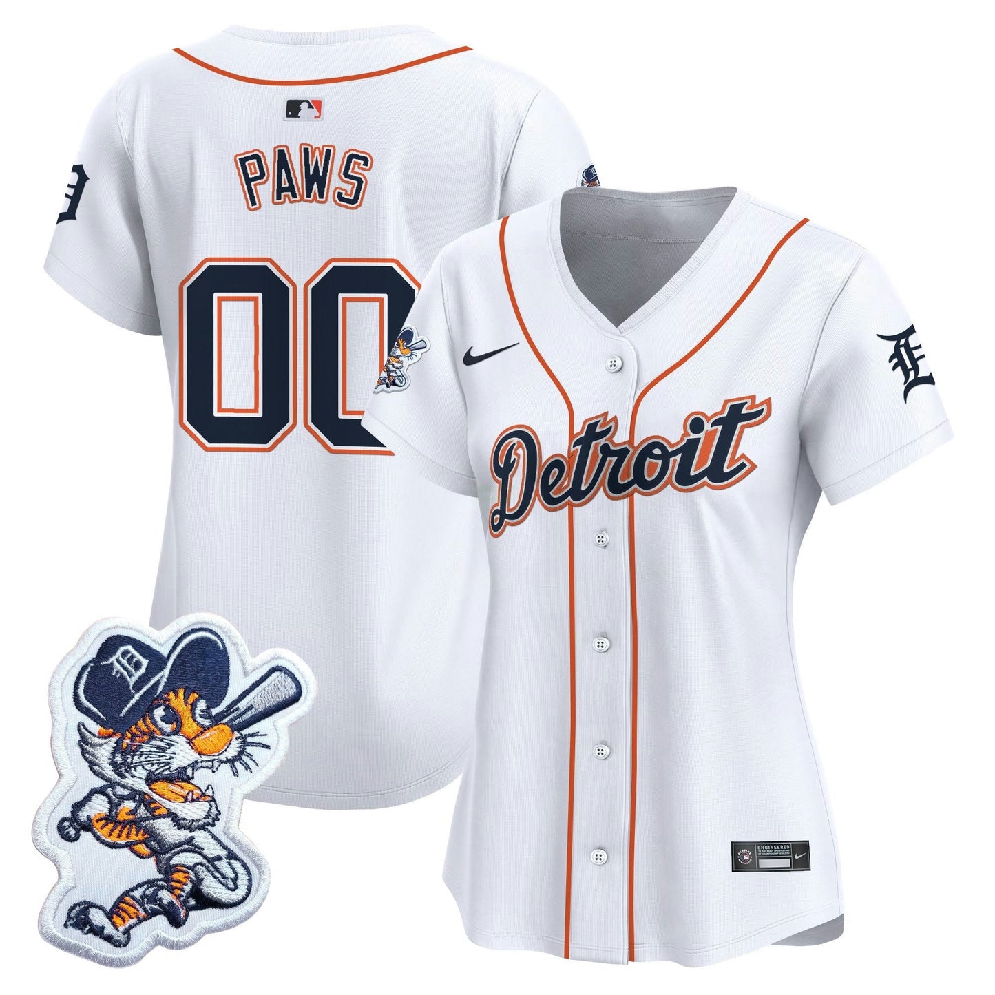 Camisa MLB Women’s Detroit Paws Patch Vapor Premier Limited Jersey