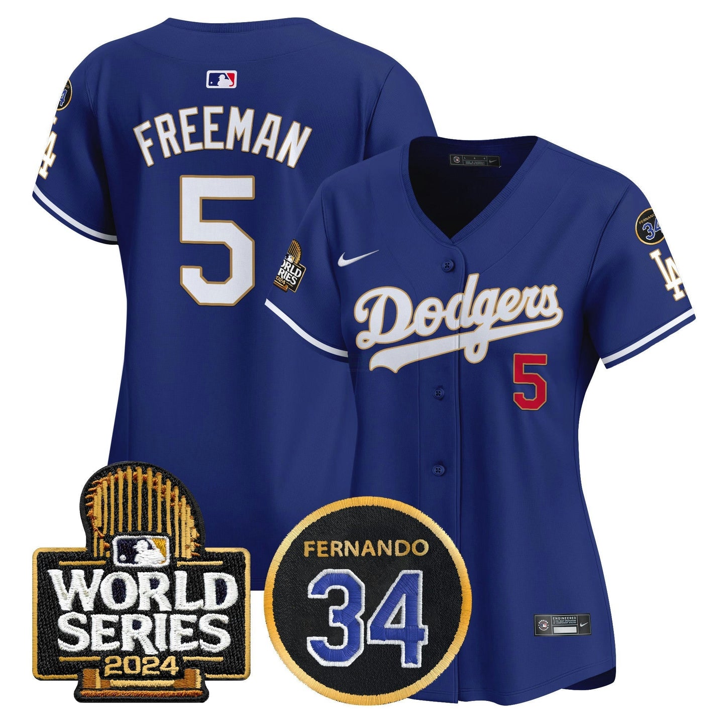 Camisa MLB Women’s Fernando Memorial & 2024 World Series Patch Vapor Premier Limited Jersey