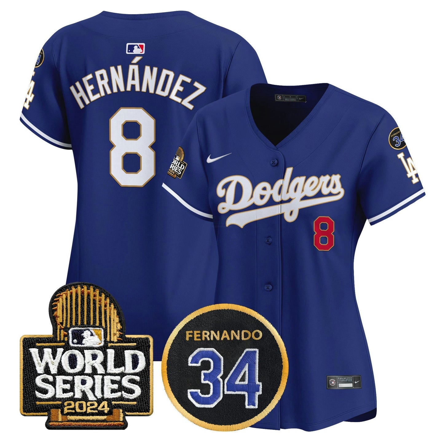 Camisa MLB Women’s Fernando Memorial & 2024 World Series Patch Vapor Premier Limited Jersey