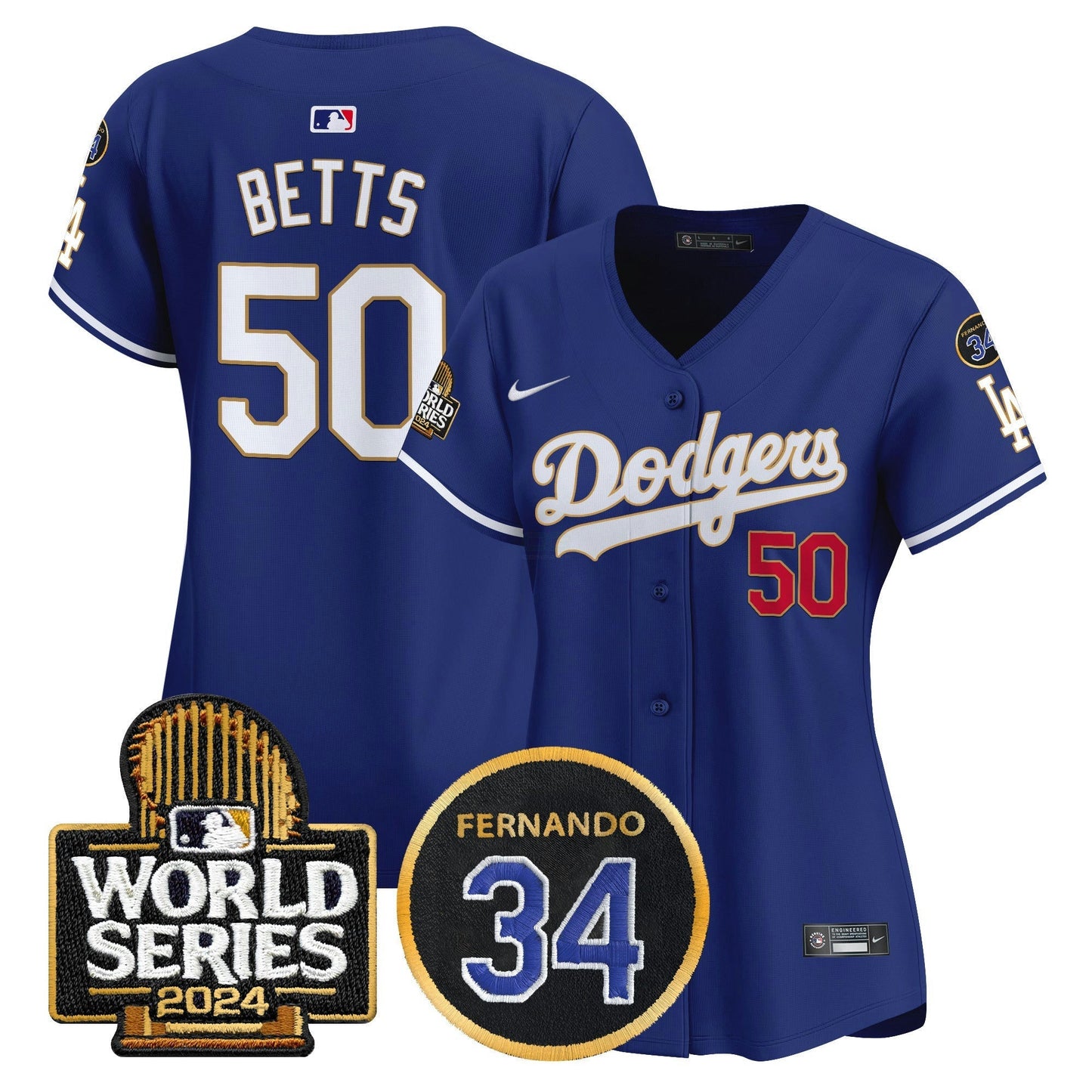 Camisa MLB Women’s Fernando Memorial & 2024 World Series Patch Vapor Premier Limited Jersey
