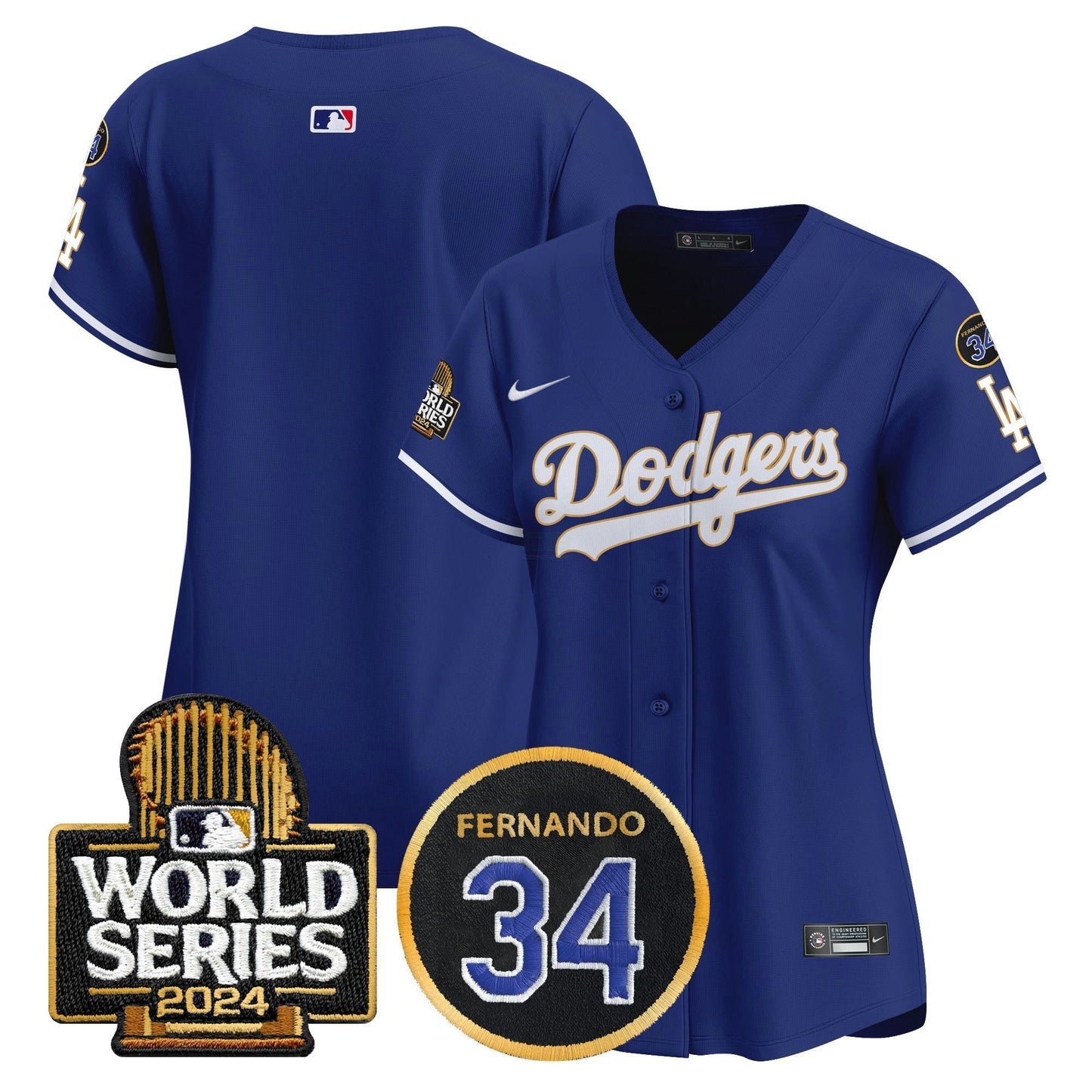 Camisa MLB Women’s Fernando Memorial & 2024 World Series Patch Vapor Premier Limited Jersey