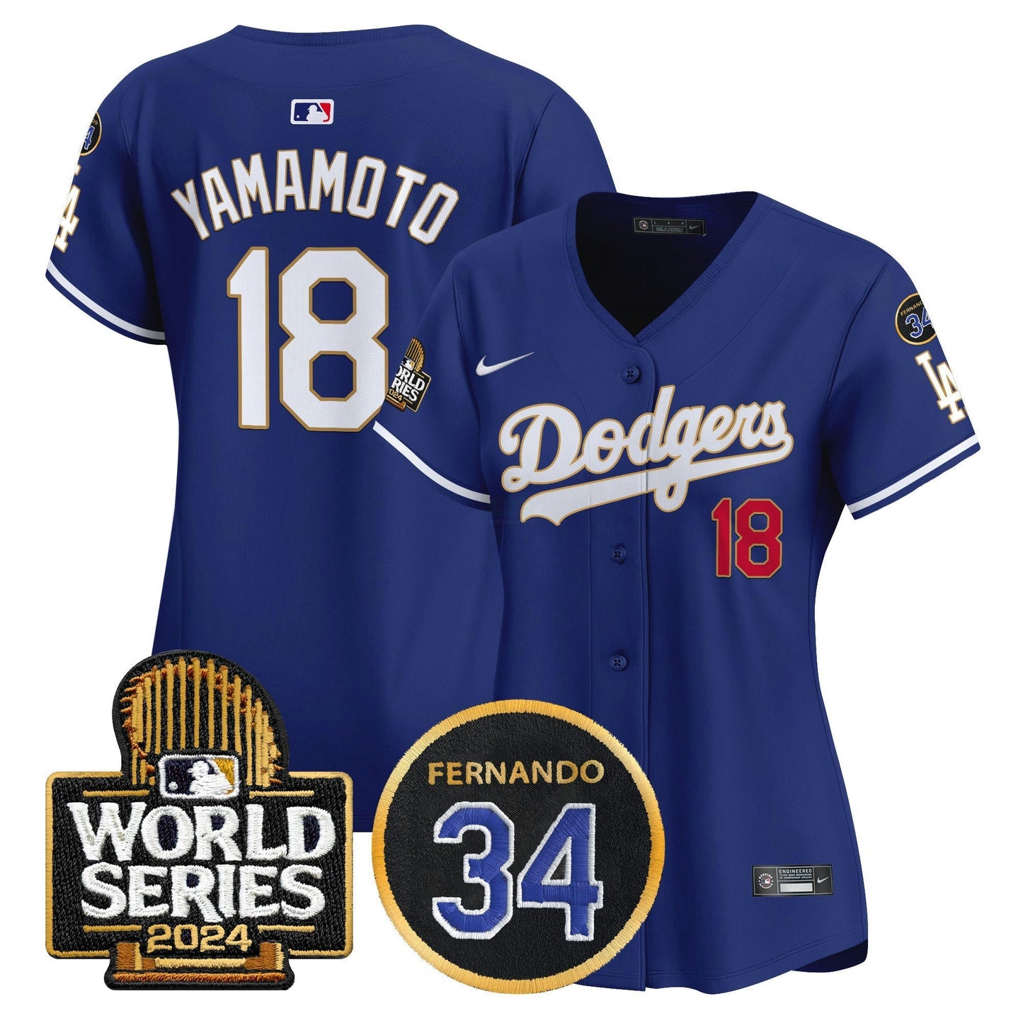 Camisa MLB Women’s Fernando Memorial & 2024 World Series Patch Vapor Premier Limited Jersey