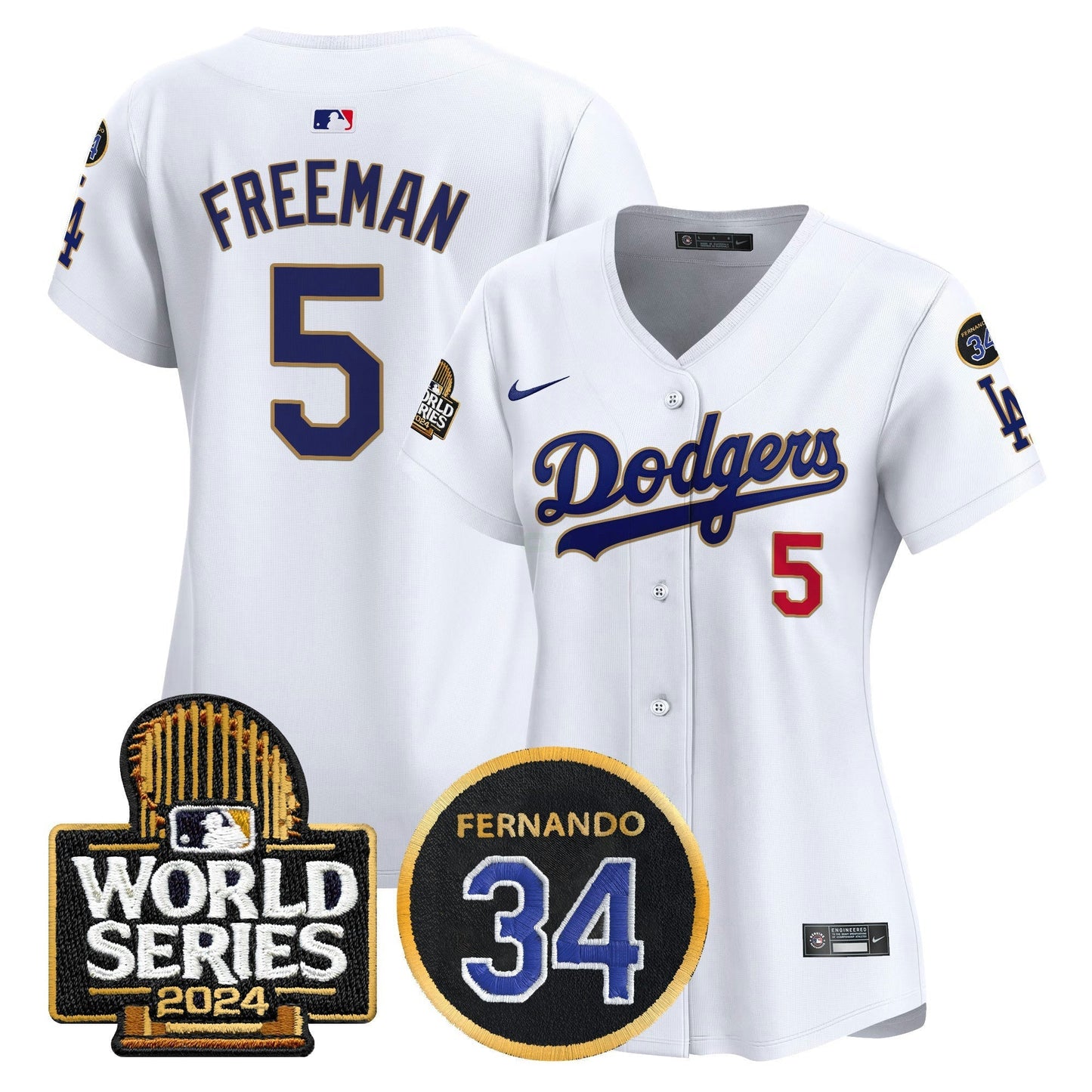 Camisa MLB Women’s Fernando Memorial & 2024 World Series Patch Vapor Premier Limited Jersey