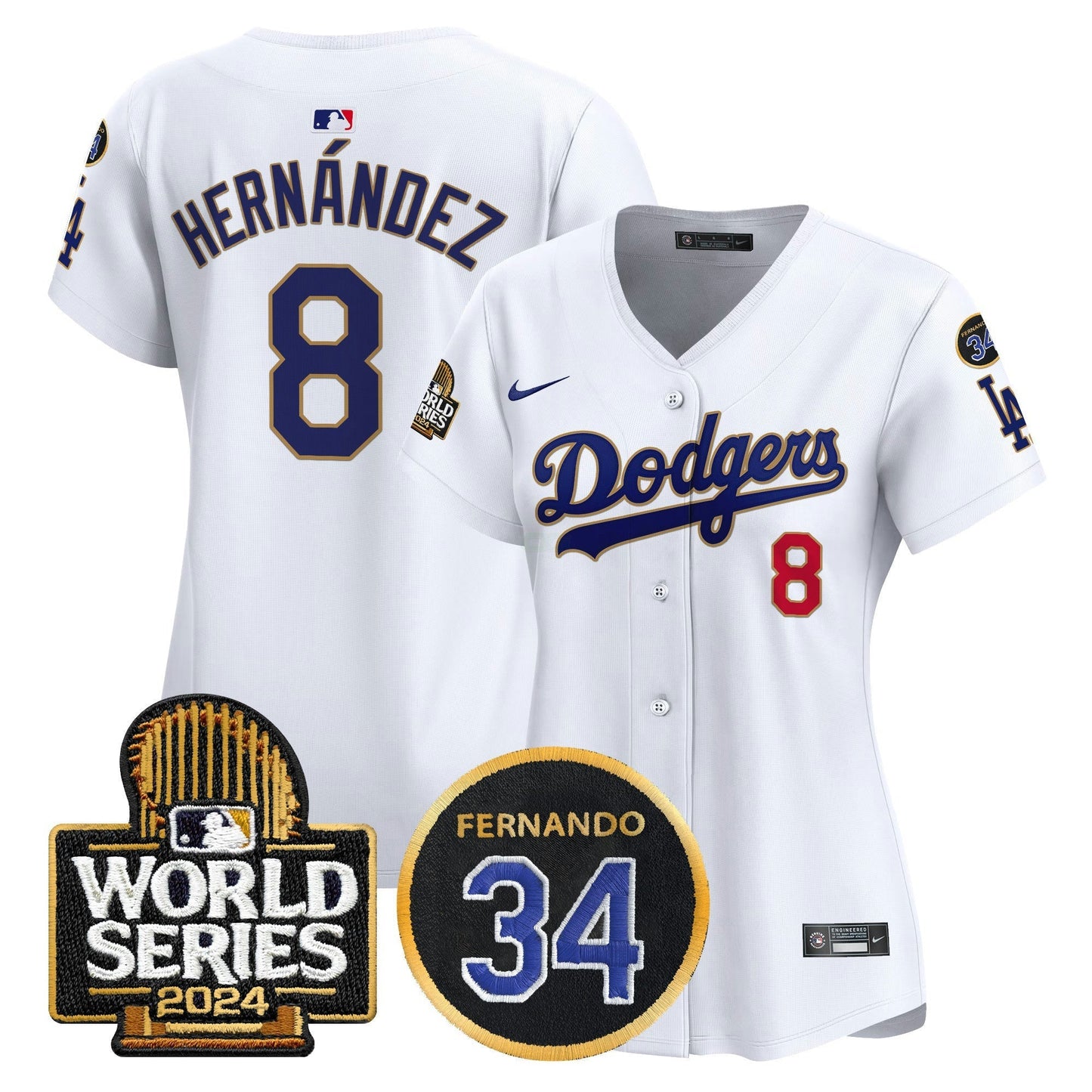 Camisa MLB Women’s Fernando Memorial & 2024 World Series Patch Vapor Premier Limited Jersey