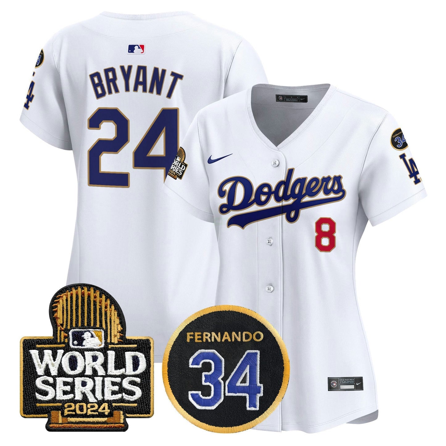 Camisa MLB Women’s Fernando Memorial & 2024 World Series Patch Vapor Premier Limited Jersey