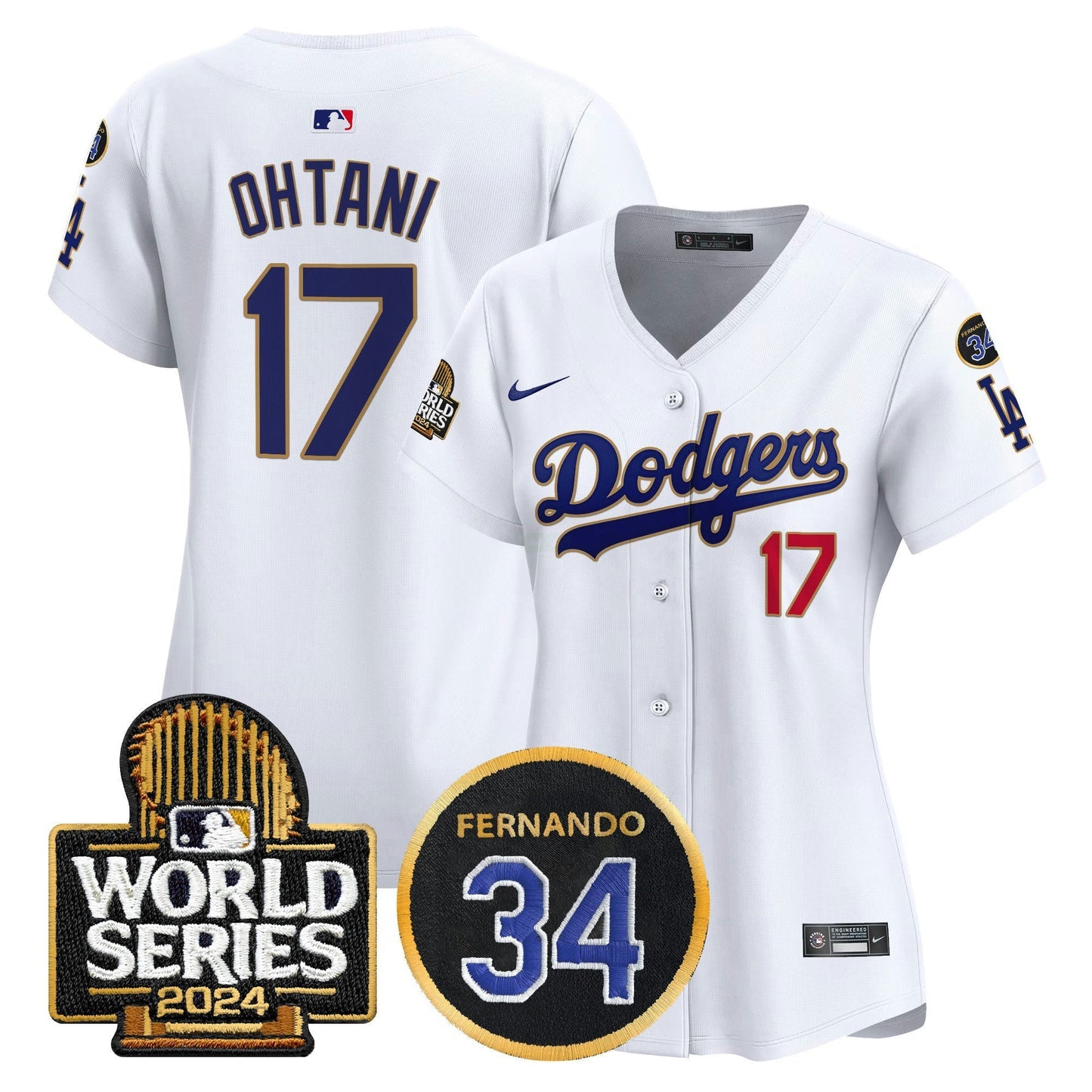 Camisa MLB Women’s Fernando Memorial & 2024 World Series Patch Vapor Premier Limited Jersey