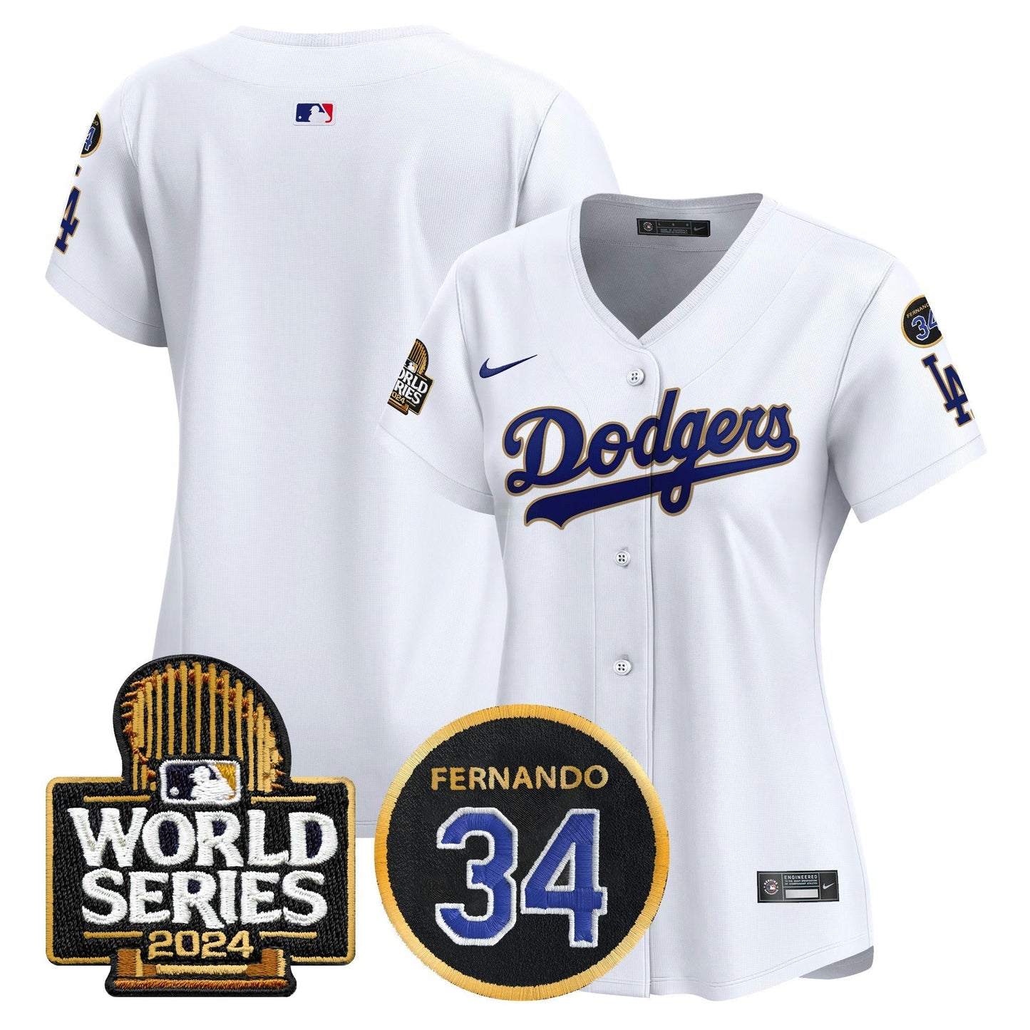 Camisa MLB Women’s Fernando Memorial & 2024 World Series Patch Vapor Premier Limited Jersey