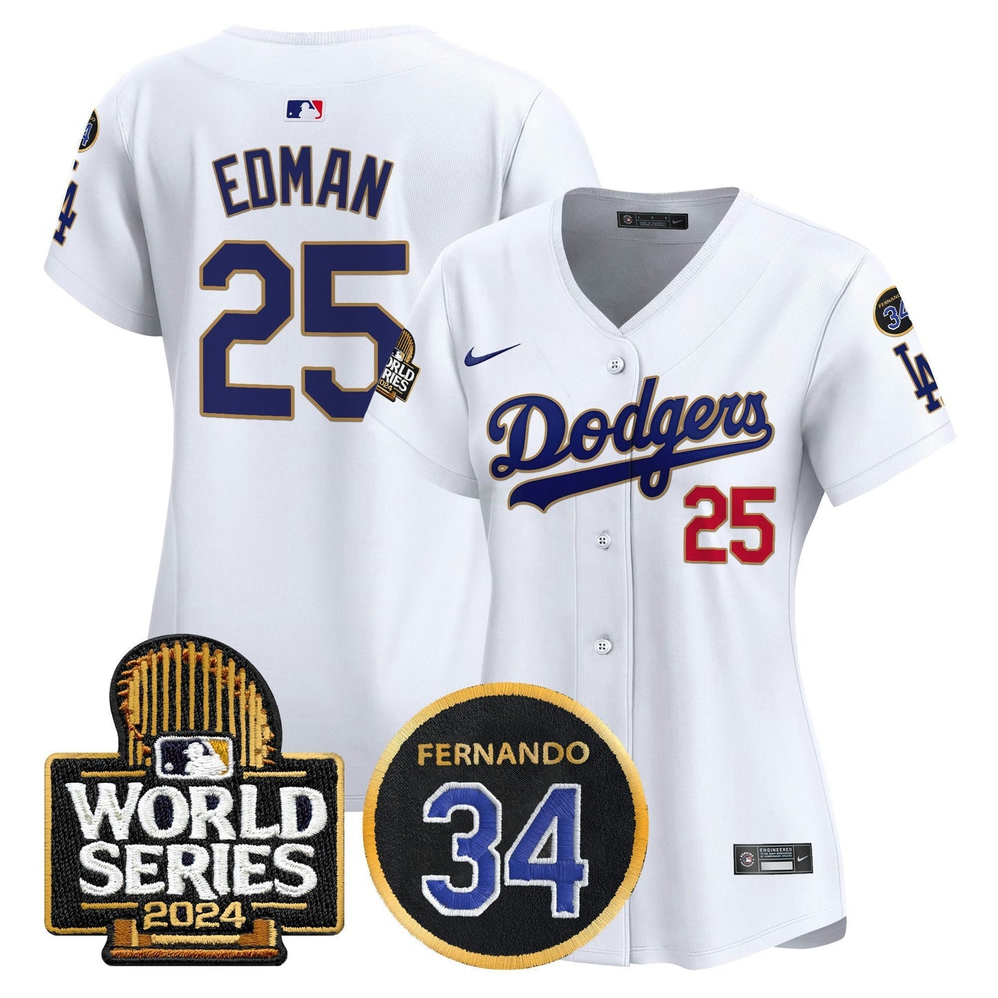 Camisa MLB Women’s Fernando Memorial & 2024 World Series Patch Vapor Premier Limited Jersey