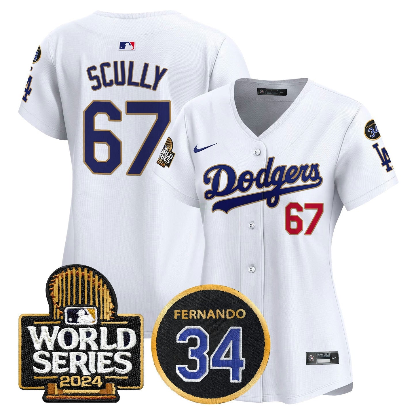 Camisa MLB Women’s Fernando Memorial & 2024 World Series Patch Vapor Premier Limited Jersey