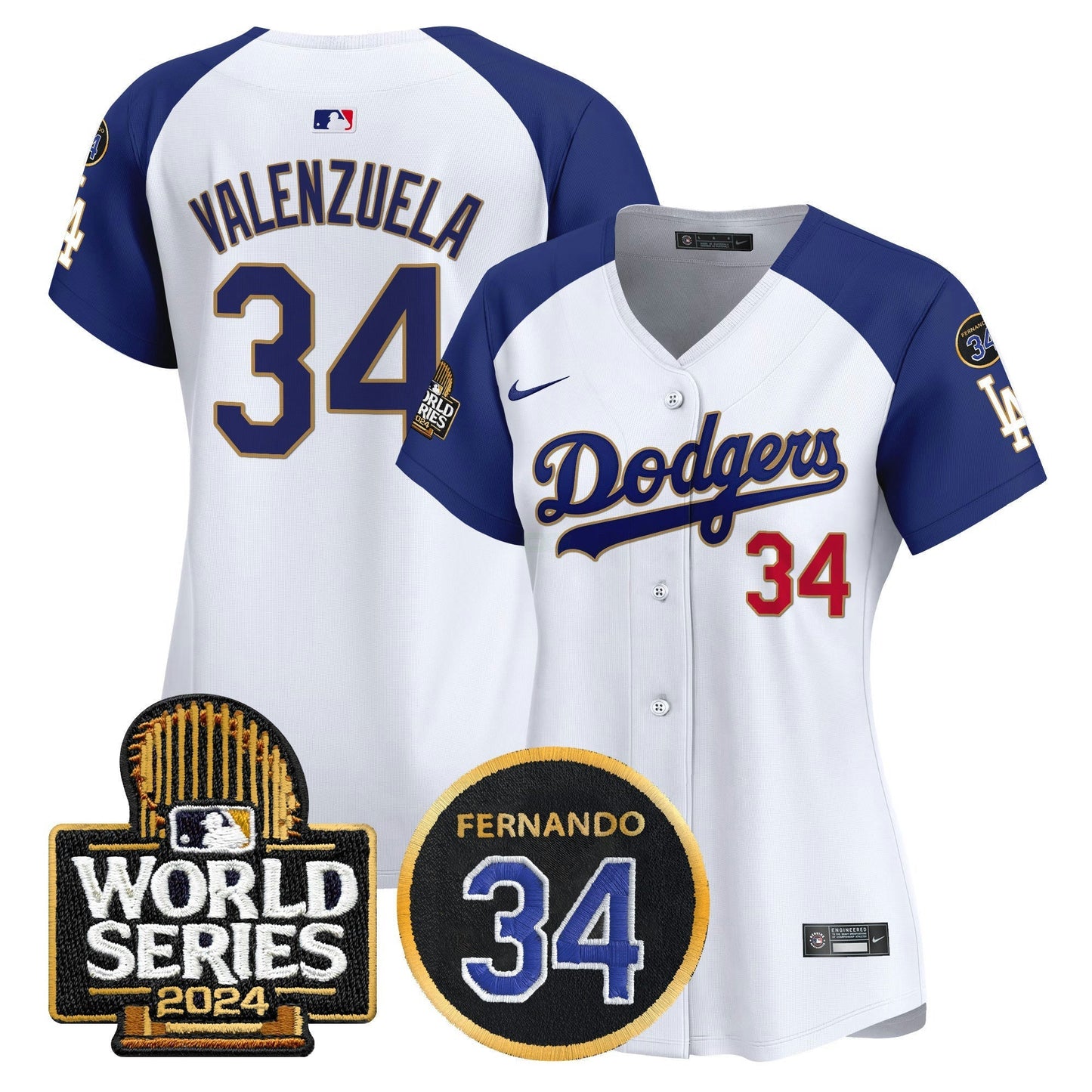 Camisa MLB Women’s Fernando Memorial & 2024 World Series Patch Vapor Premier Limited Jersey