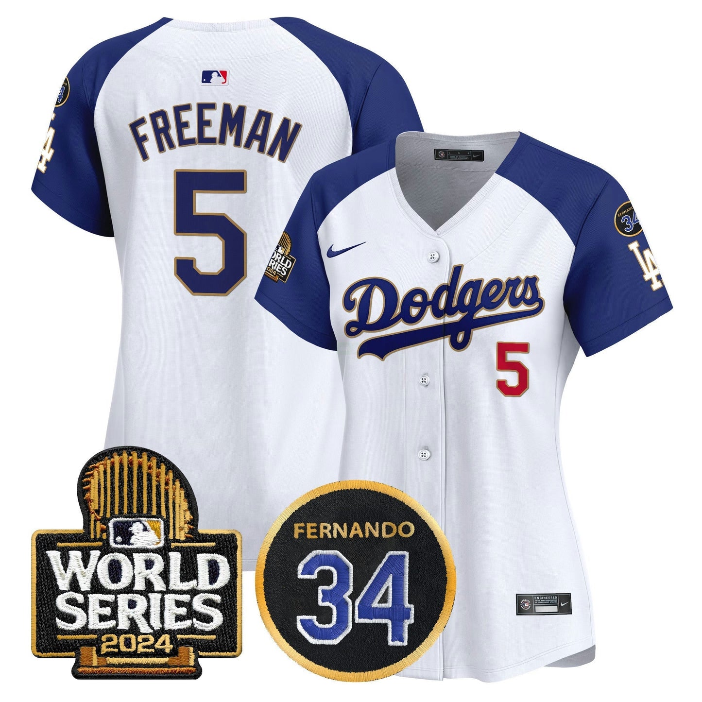 Camisa MLB Women’s Fernando Memorial & 2024 World Series Patch Vapor Premier Limited Jersey