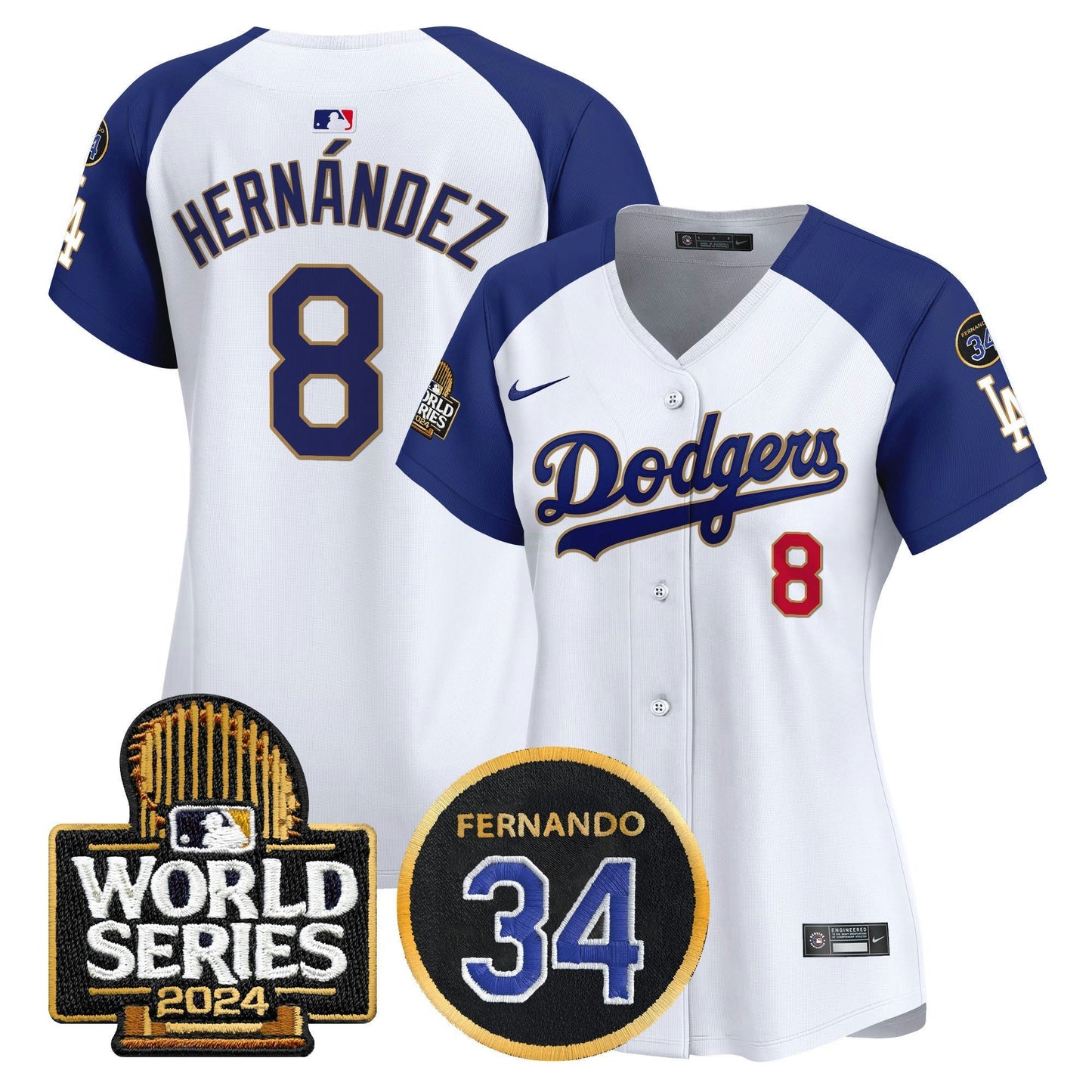 Camisa MLB Women’s Fernando Memorial & 2024 World Series Patch Vapor Premier Limited Jersey