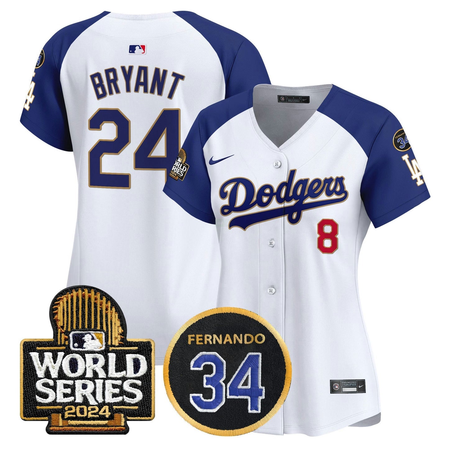 Camisa MLB Women’s Fernando Memorial & 2024 World Series Patch Vapor Premier Limited Jersey