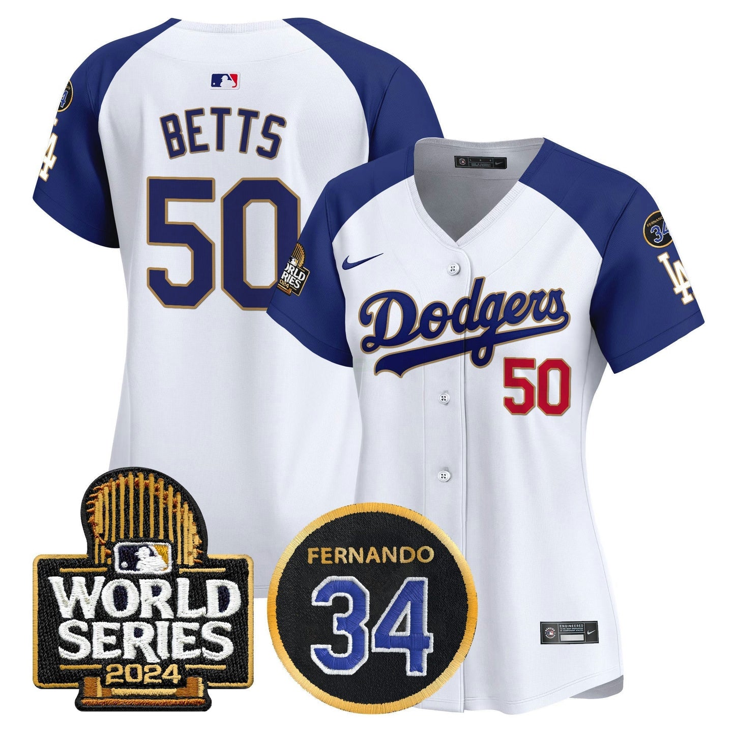 Camisa MLB Women’s Fernando Memorial & 2024 World Series Patch Vapor Premier Limited Jersey
