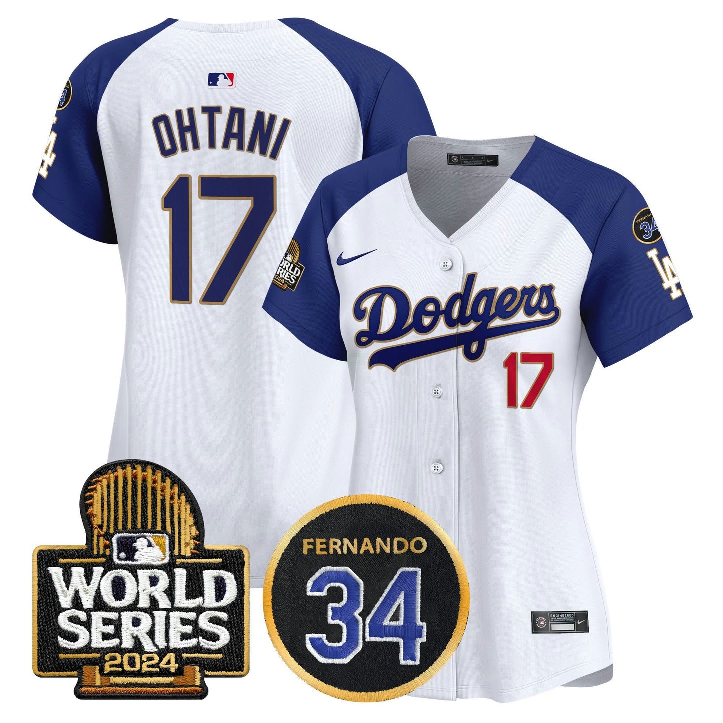Camisa MLB Women’s Fernando Memorial & 2024 World Series Patch Vapor Premier Limited Jersey