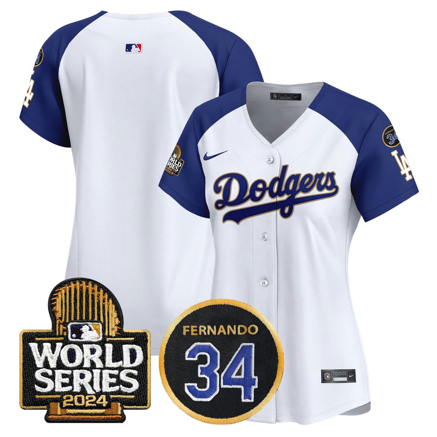 Camisa MLB Women’s Fernando Memorial & 2024 World Series Patch Vapor Premier Limited Jersey