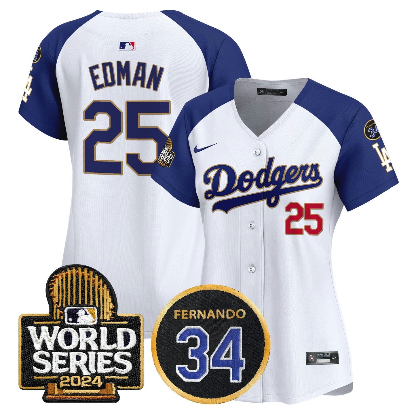 Camisa MLB Women’s Fernando Memorial & 2024 World Series Patch Vapor Premier Limited Jersey