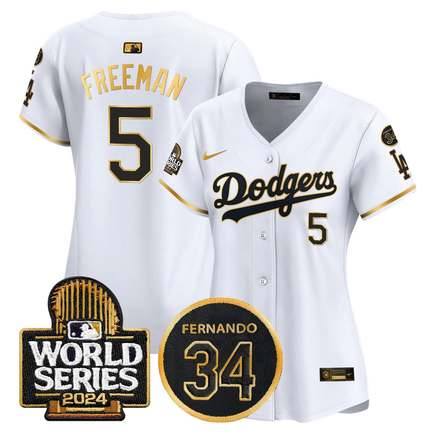 Camisa MLB Women’s Fernando Memorial & 2024 World Series Patch Vapor Premier Limited Jersey