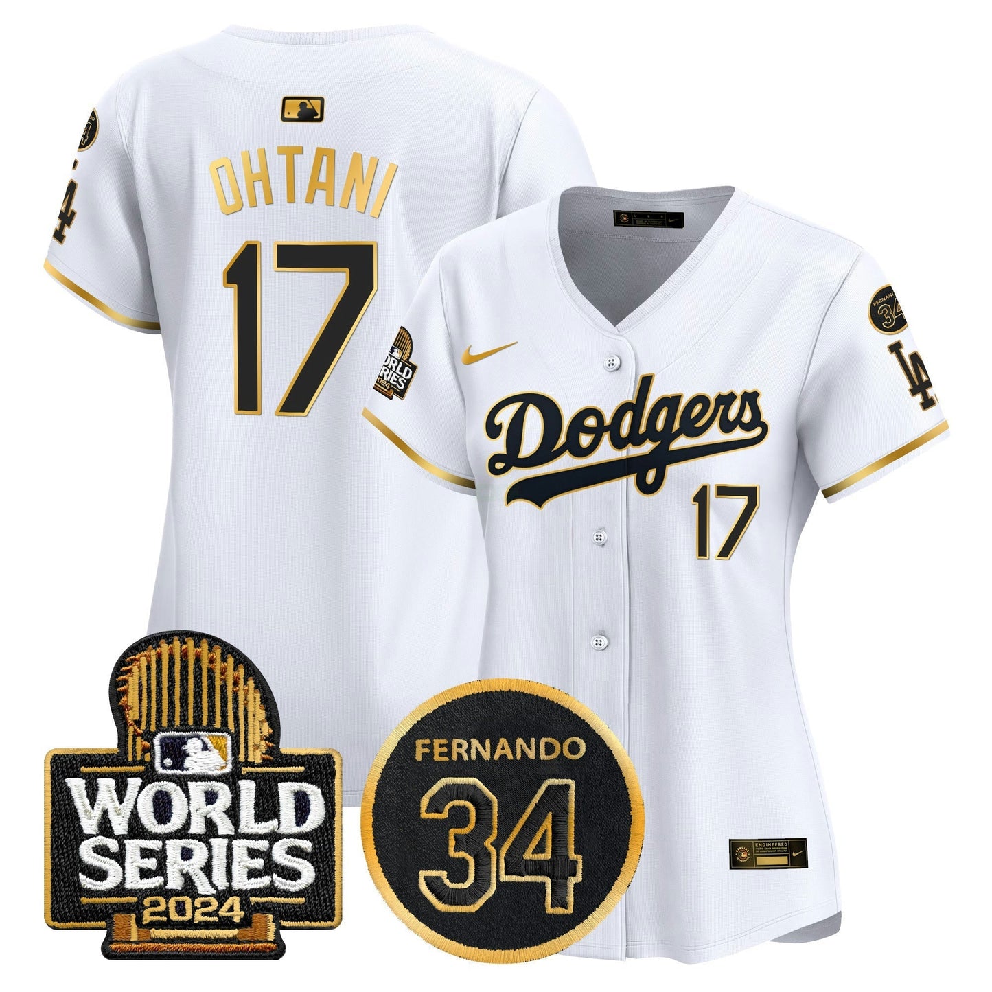 Camisa MLB Women’s Fernando Memorial & 2024 World Series Patch Vapor Premier Limited Jersey