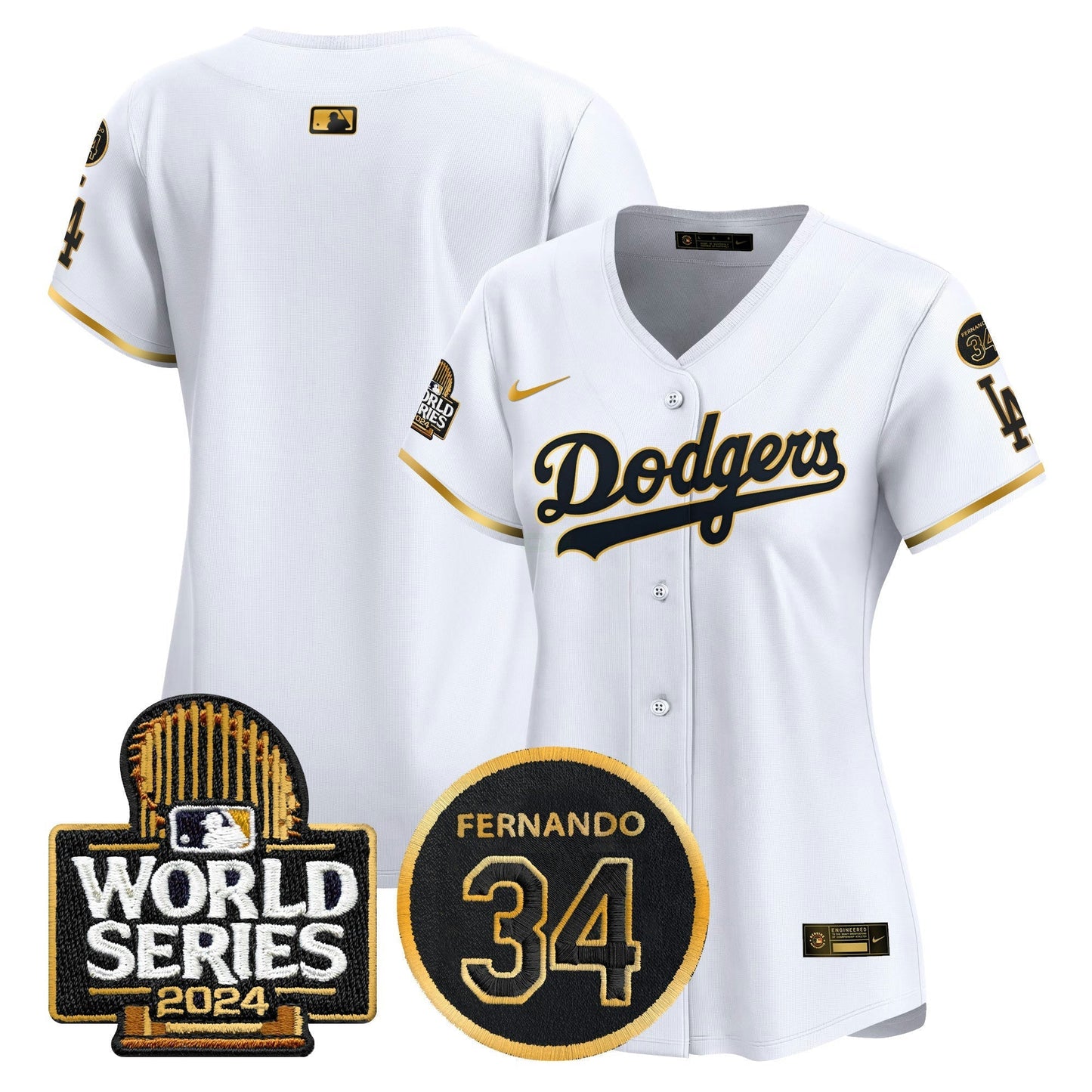 Camisa MLB Women’s Fernando Memorial & 2024 World Series Patch Vapor Premier Limited Jersey