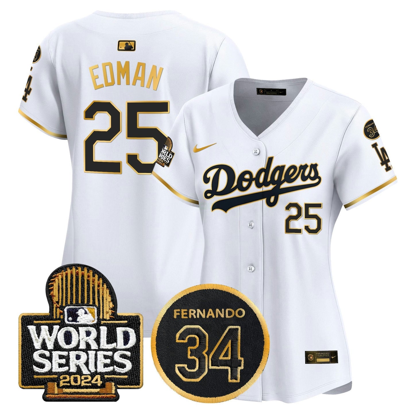 Camisa MLB Women’s Fernando Memorial & 2024 World Series Patch Vapor Premier Limited Jersey